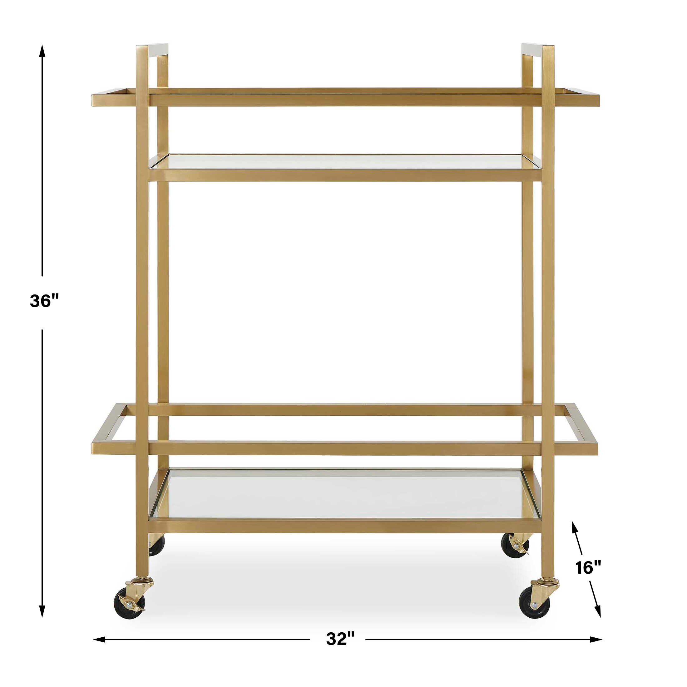 Uttermost Erena Brass Bar Cart