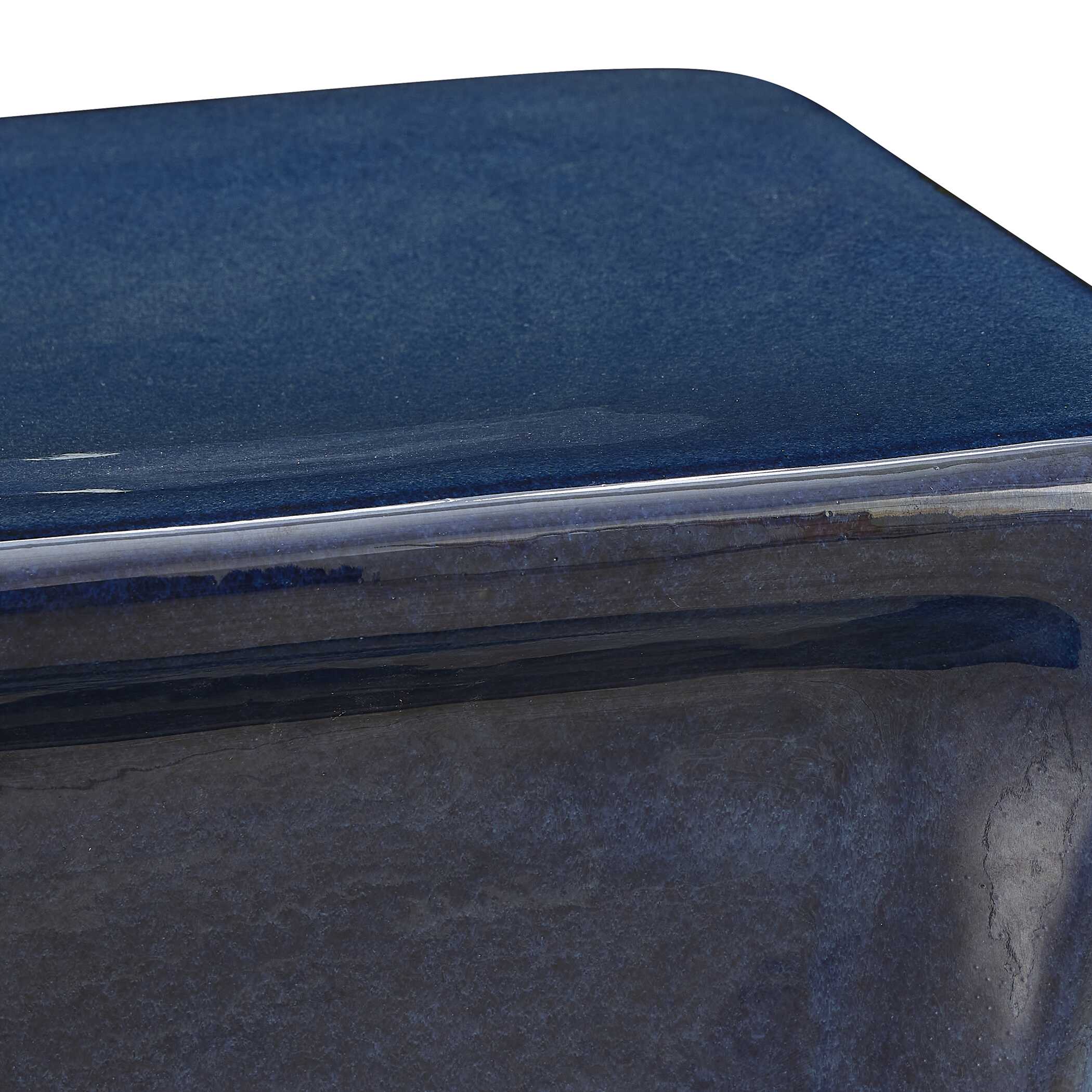 Uttermost Kaz Deep Blue Garden Stool