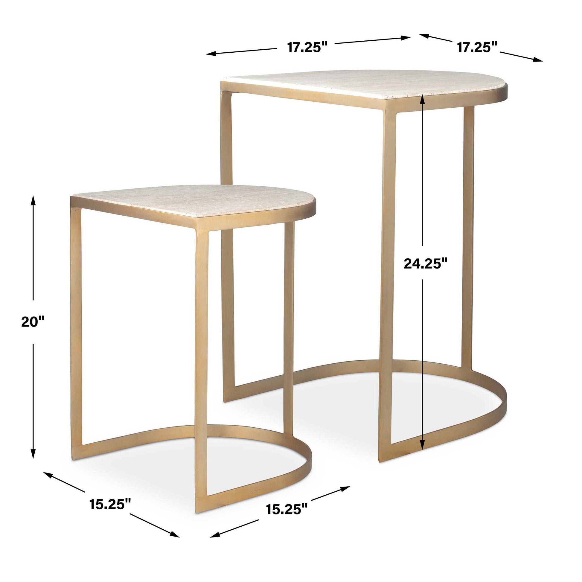 Uttermost Lindon Travertine Nesting Tables Set/2