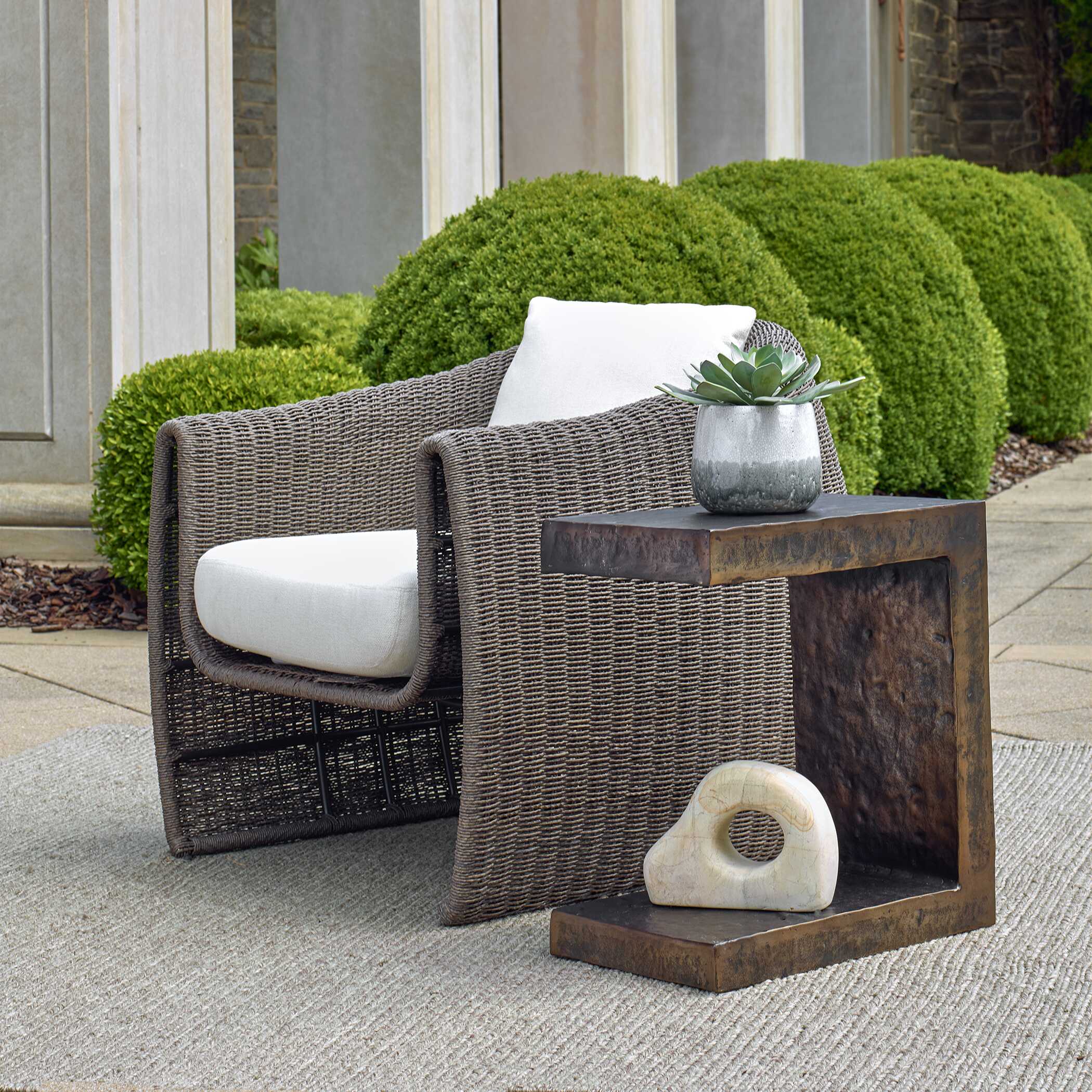 Uttermost Obra Bronze Outdoor Side Table