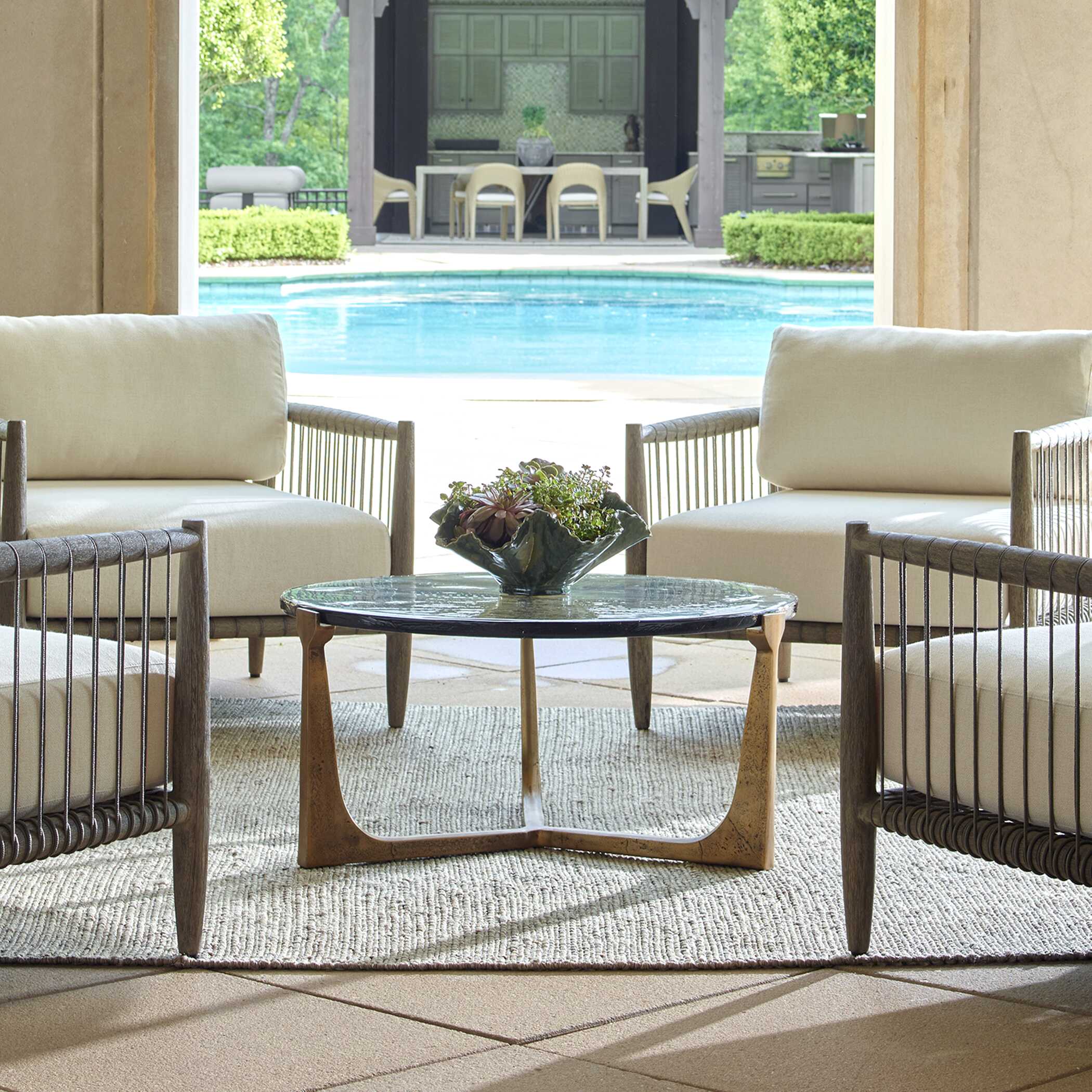Uttermost Bohdi Outdoor Brass Coffee Table