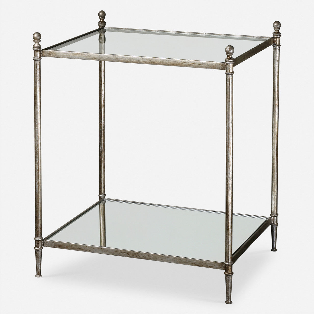 Uttermost Gannon Mirrored Glass End Table
