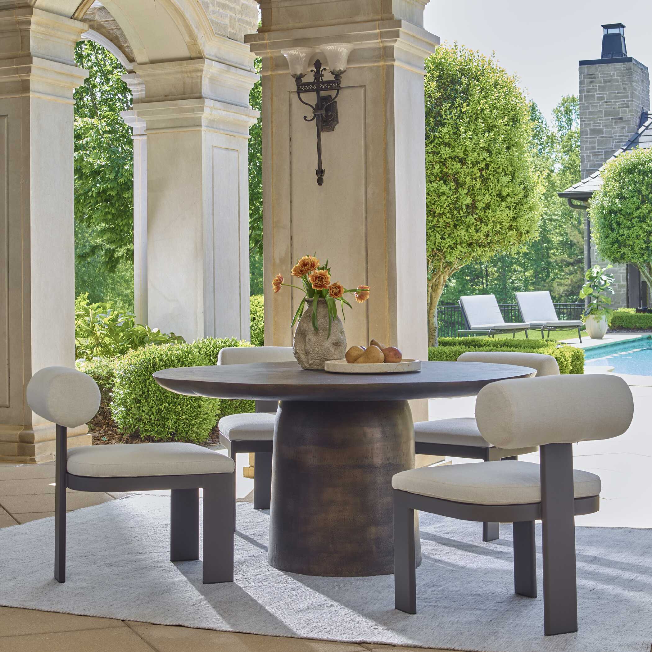 Uttermost Madrone Golden Dark Bronze Outdoor Dining Table