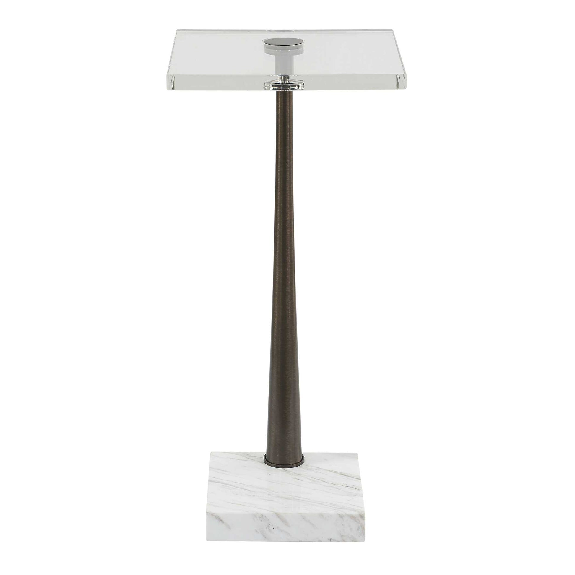 Uttermost Pelton Marble Glass Drink Table