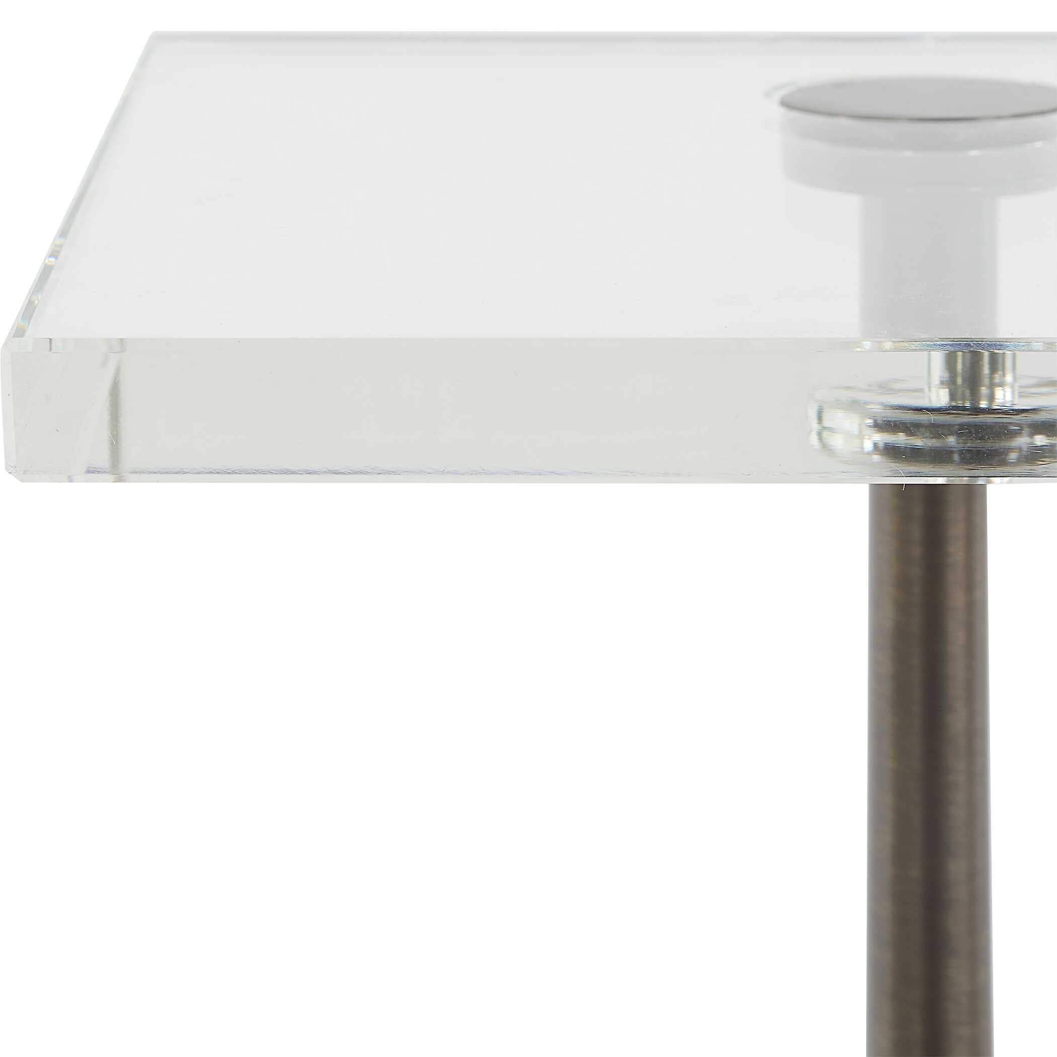 Uttermost Pelton Marble Glass Drink Table