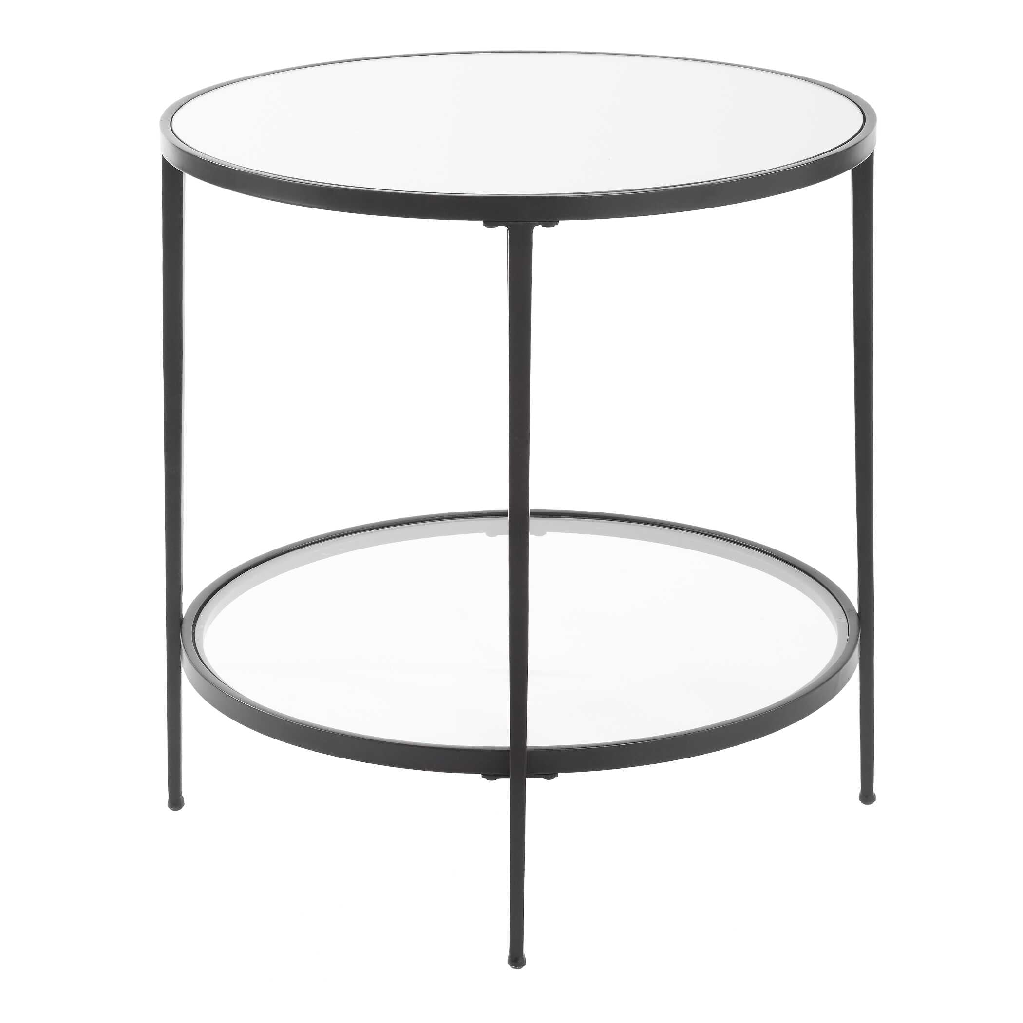 Standish Round Satin Black End Table