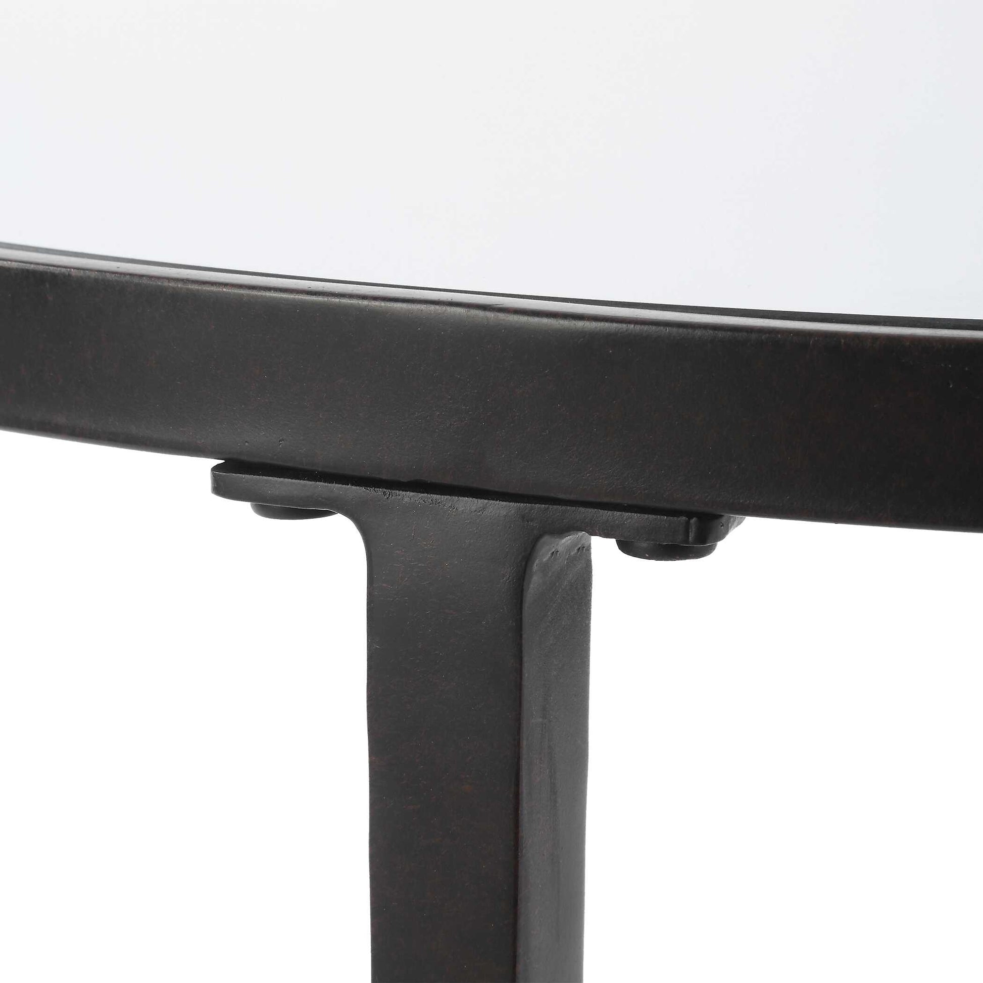 Standish Round Satin Black End Table
