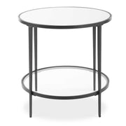 Standish Round Satin Black End Table