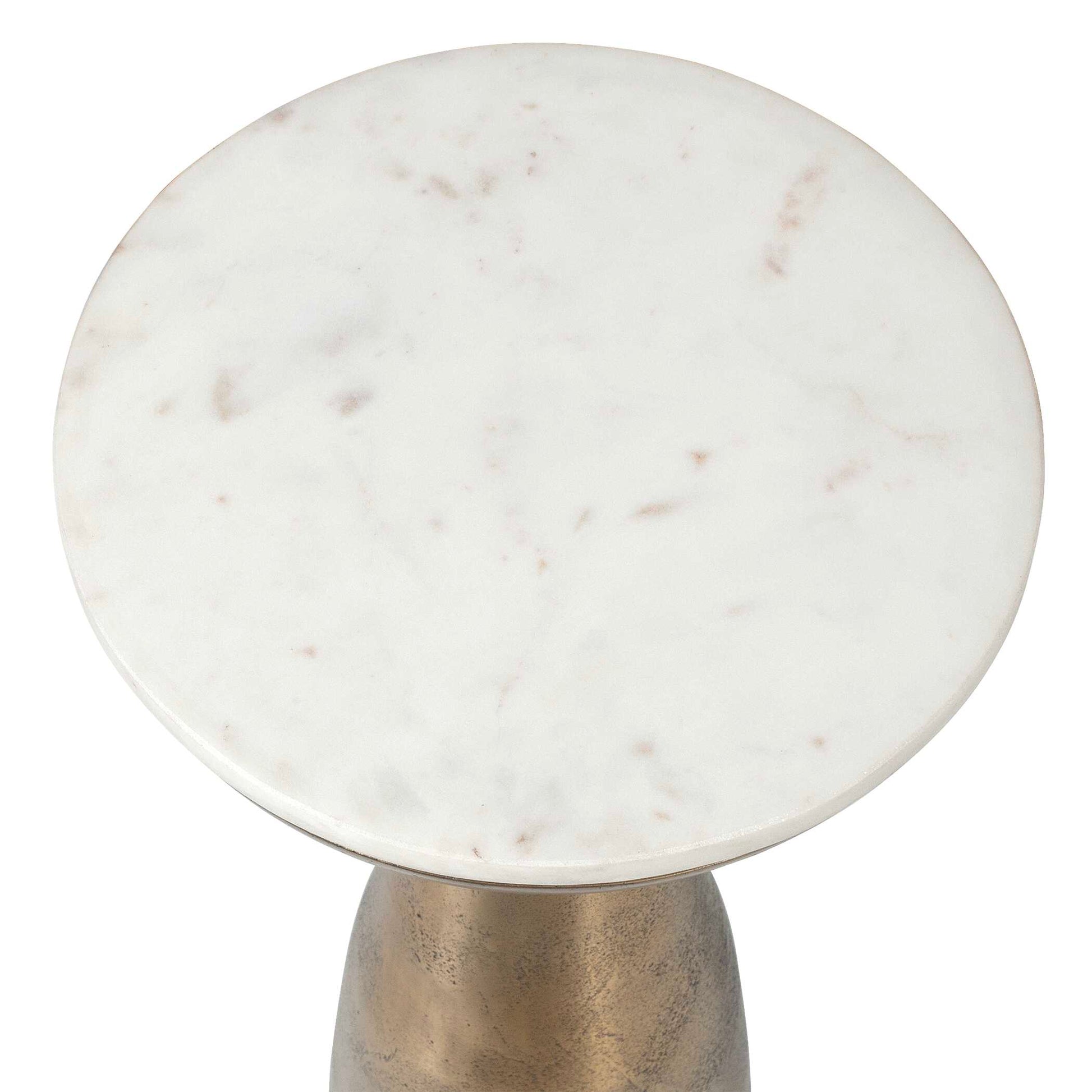 Uttermost Torin Marble & Brass Drink Table