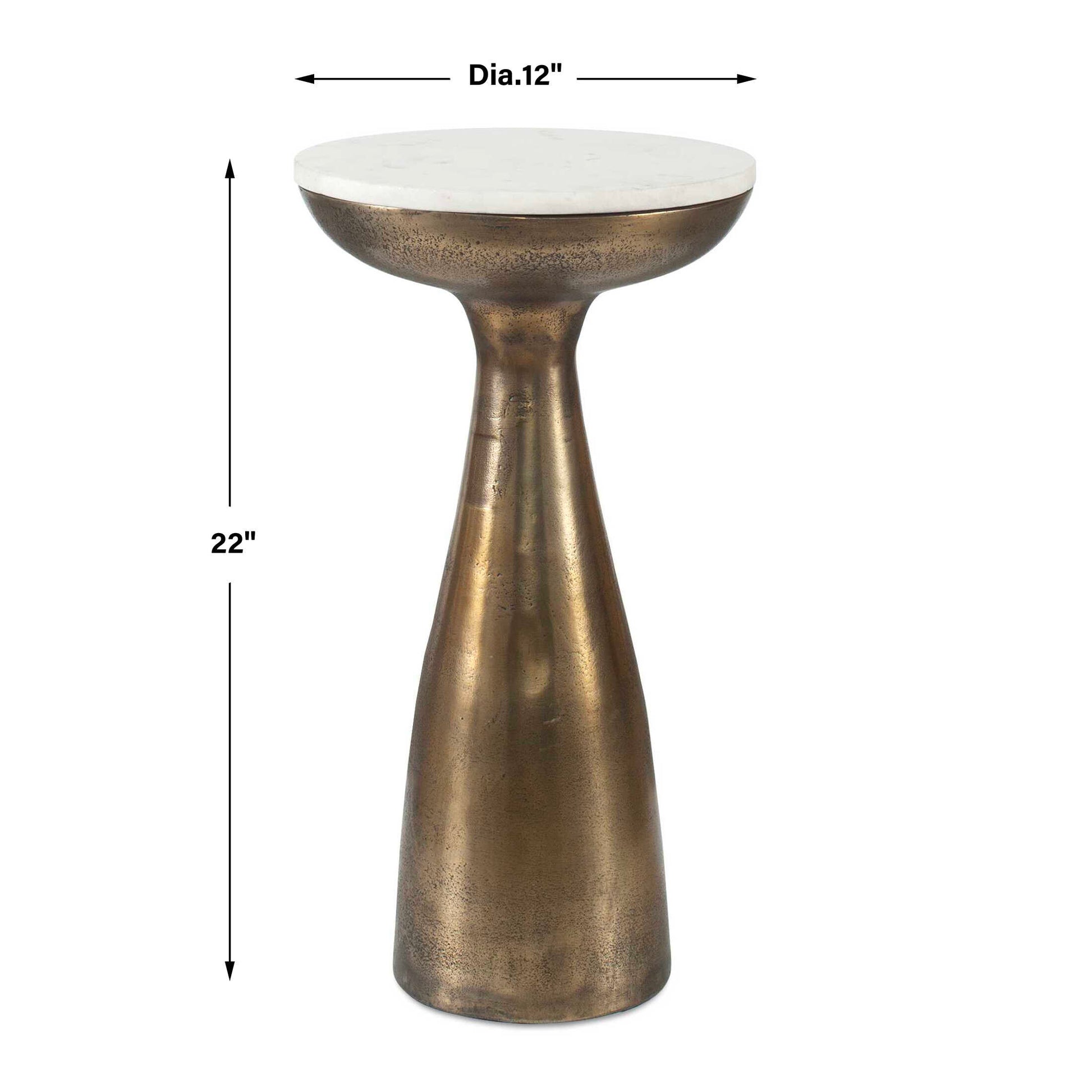 Uttermost Torin Marble & Brass Drink Table