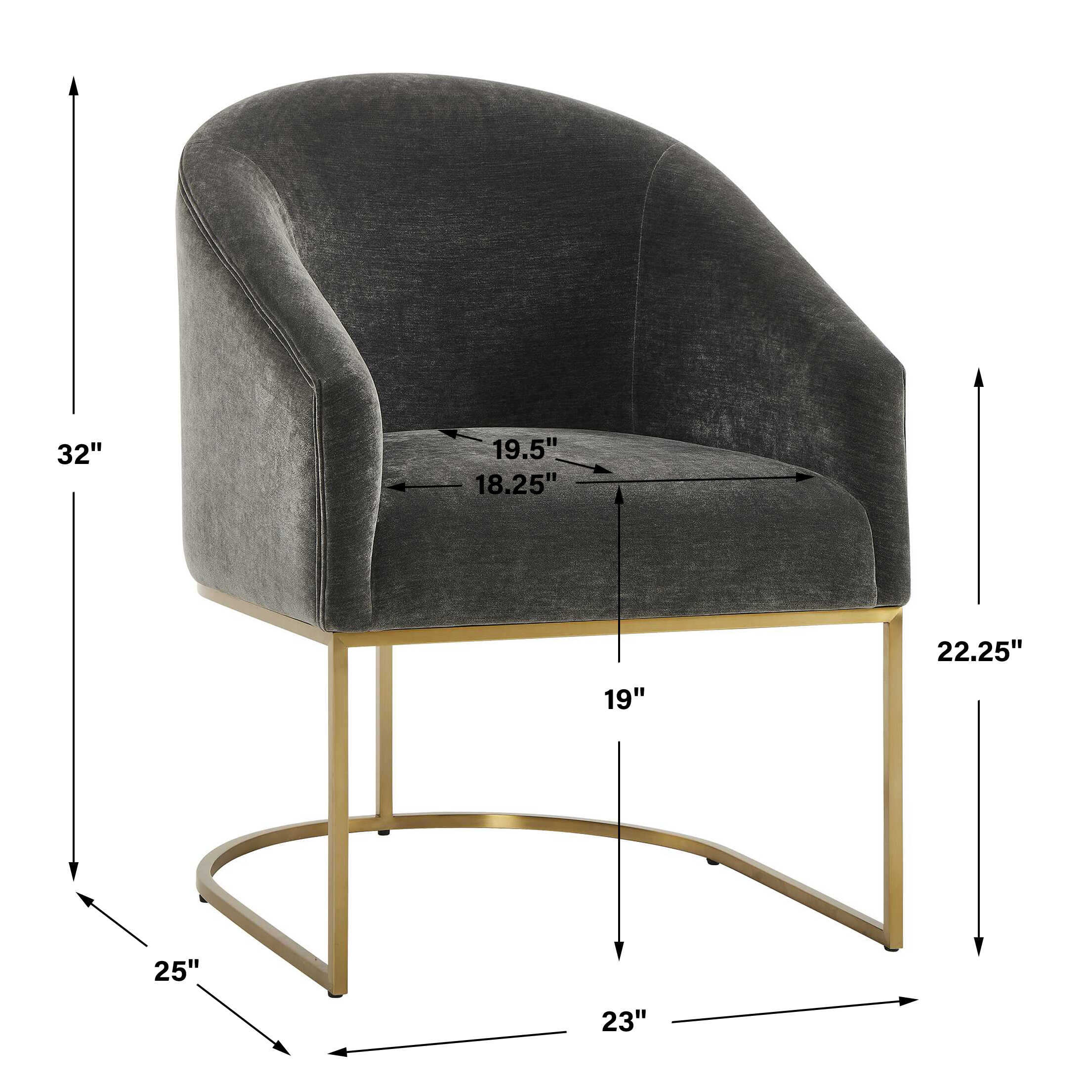 Uttermost Hanni Charcoal Dining Chair