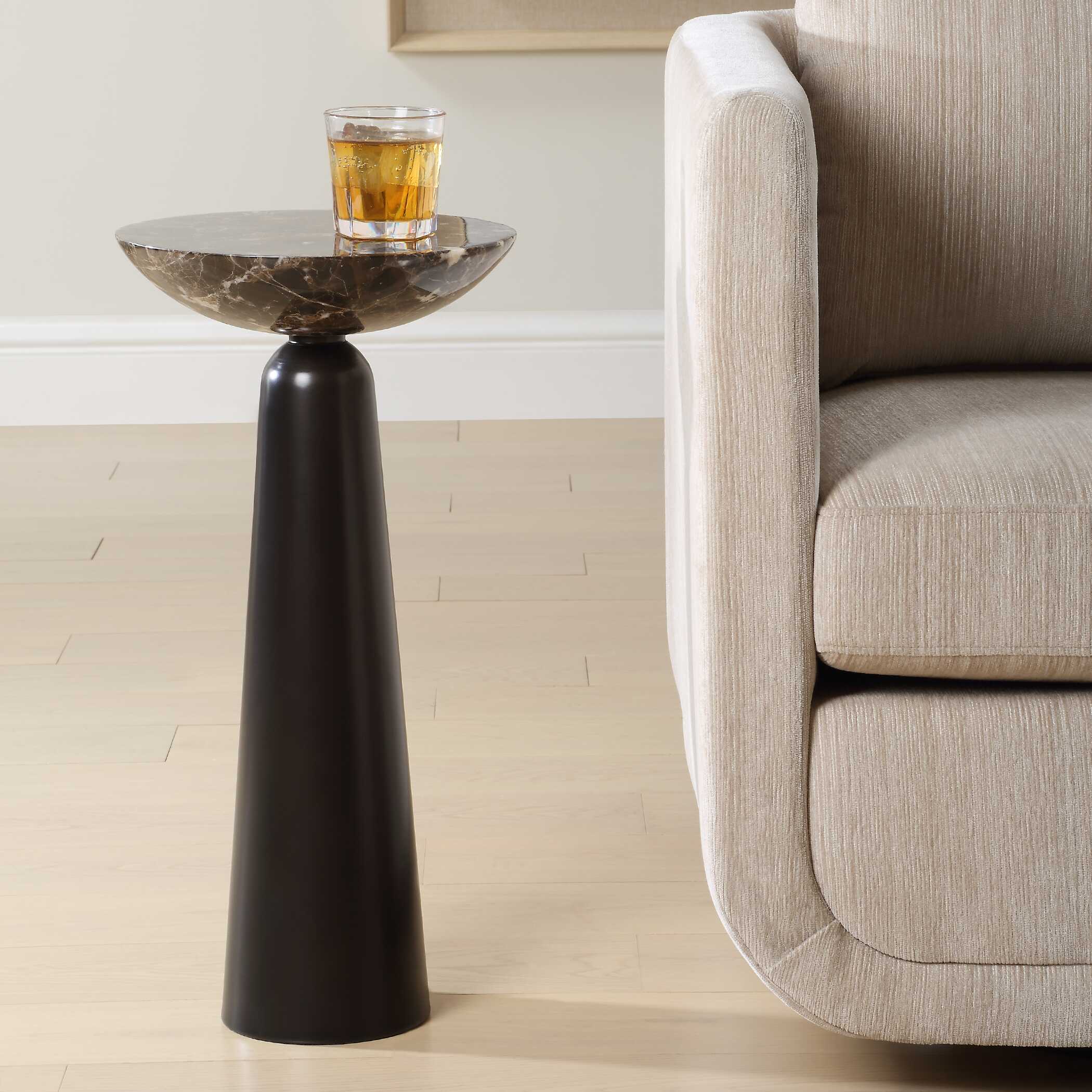 Uttermost Hastings Brown Marble Accent Table