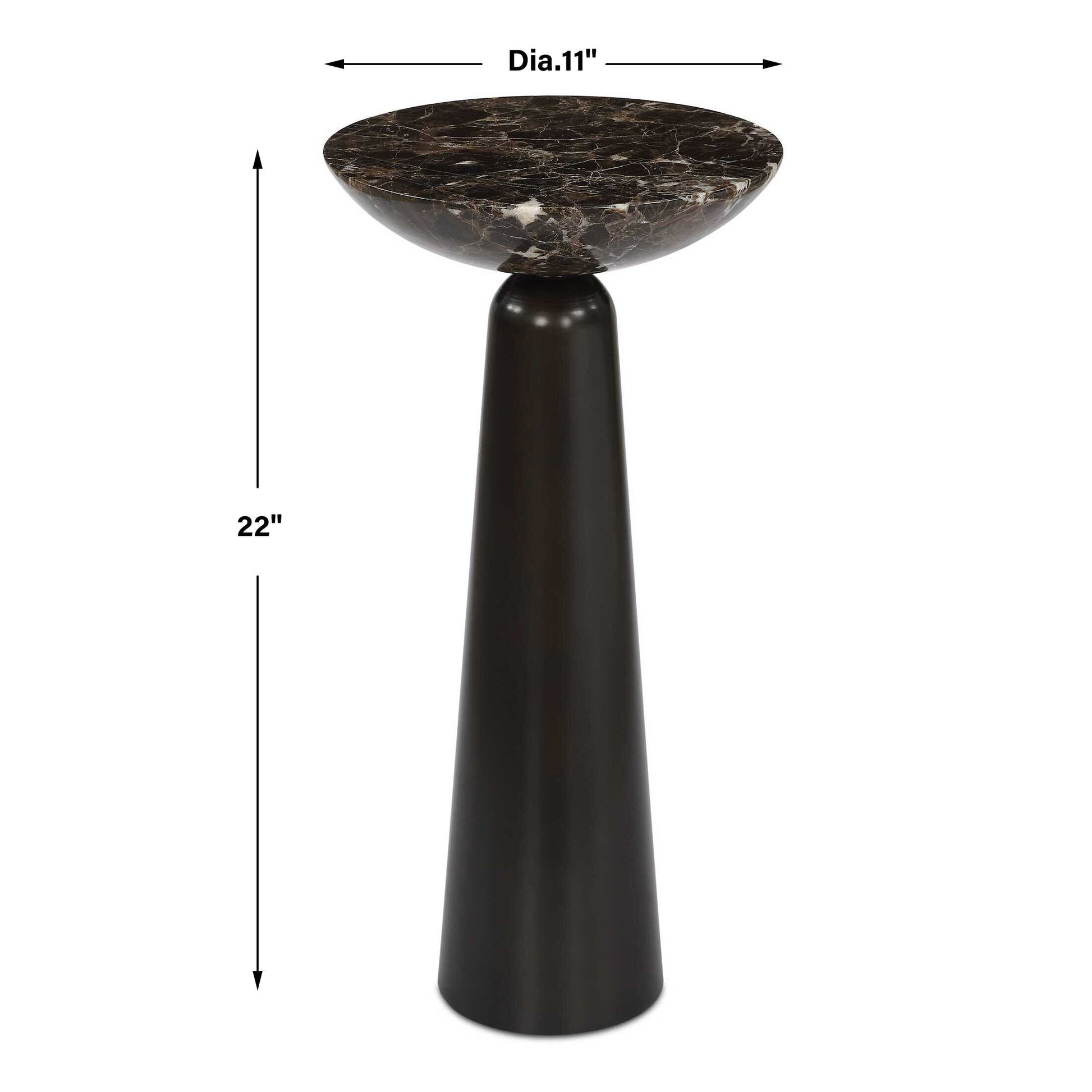 Uttermost Hastings Brown Marble Accent Table