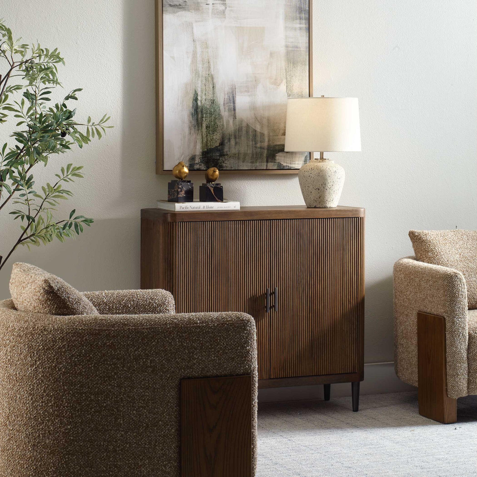 Uttermost Pinstripe Tambour 2 Door Cabinet