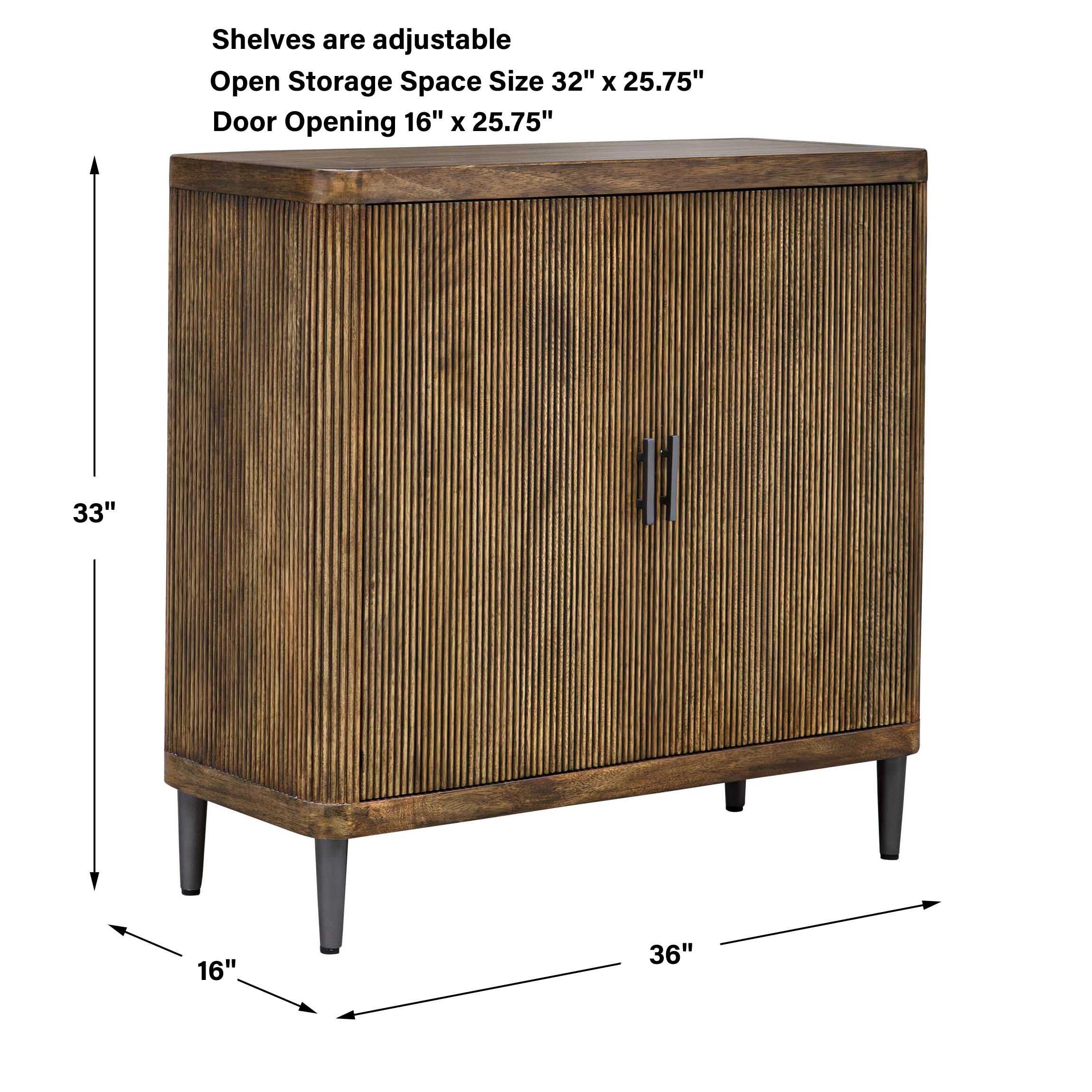 Uttermost Pinstripe Tambour 2 Door Cabinet