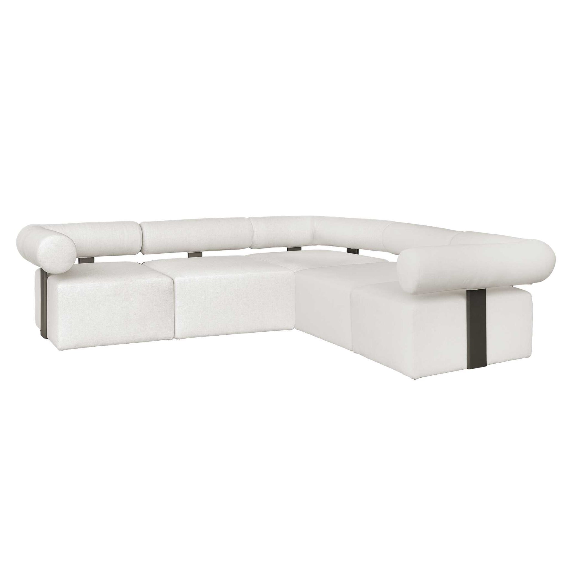 Uttermost Bolster Back White Armless Outdoor Sofa