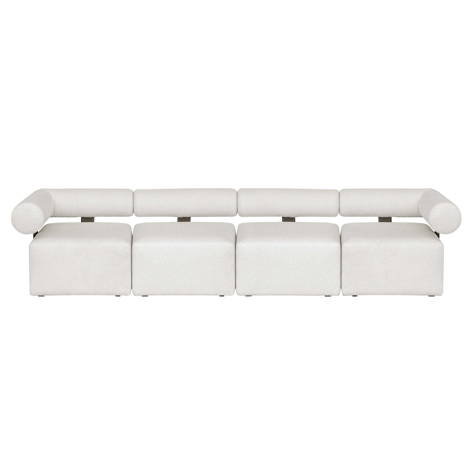 Uttermost Bolster Back White Armless Outdoor Sofa