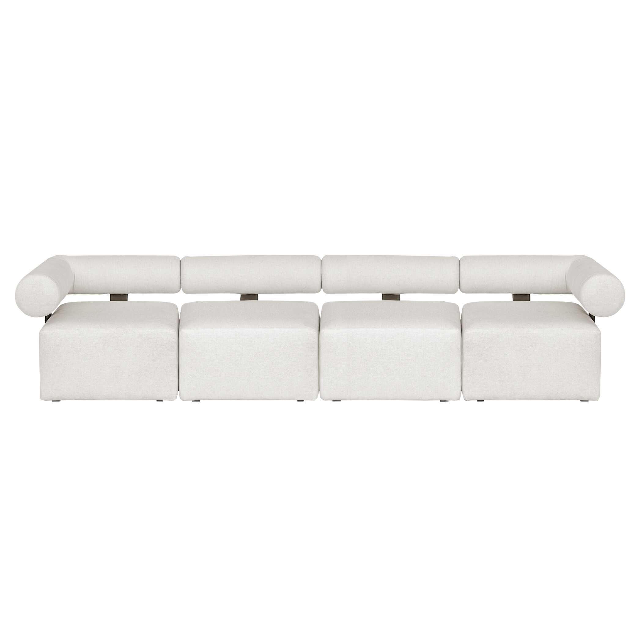 Uttermost Bolster Back White Armless Outdoor Sofa