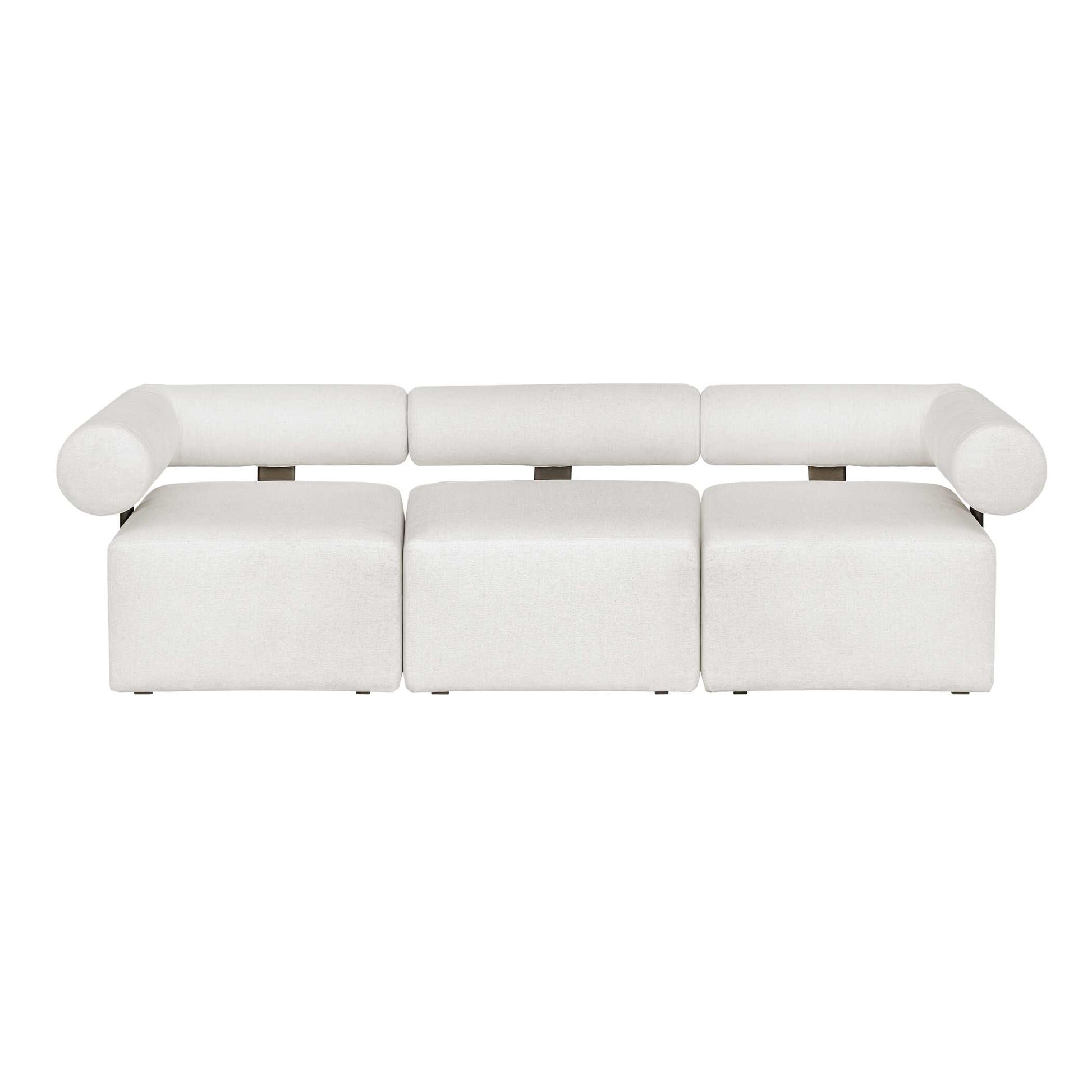 Uttermost Bolster Back White Armless Outdoor Sofa