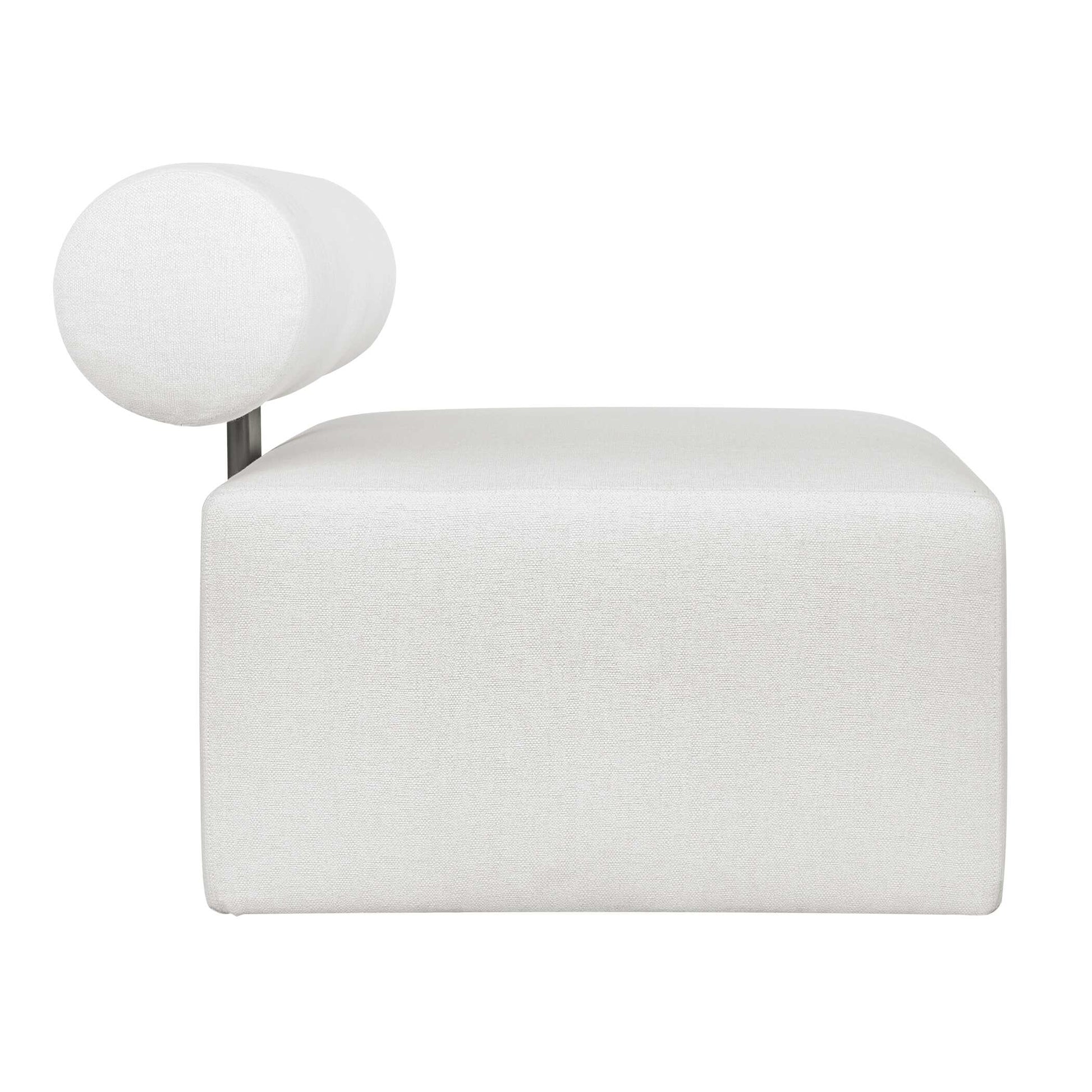 Uttermost Bolster Back White Armless Outdoor Sofa