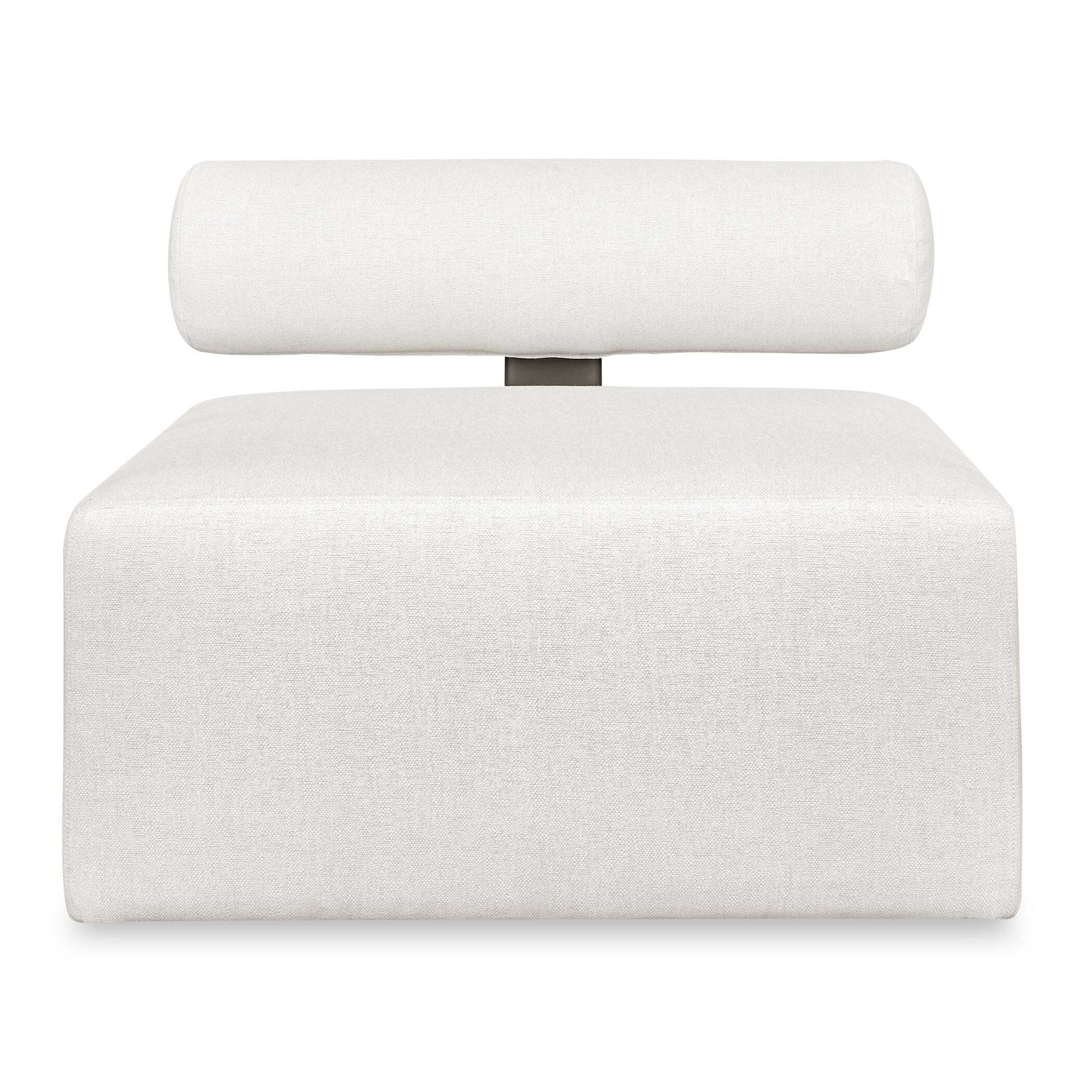 Uttermost Bolster Back White Armless Outdoor Sofa