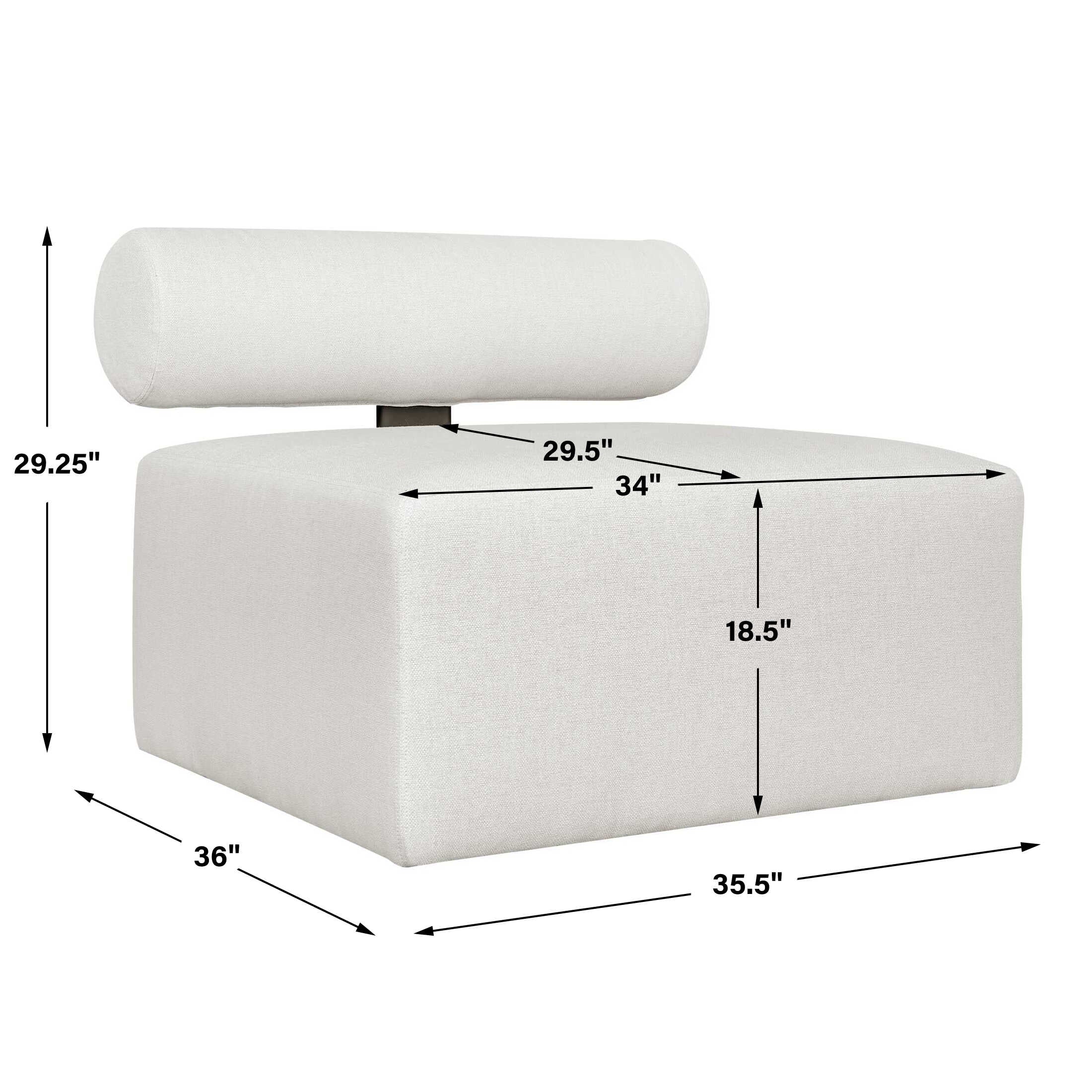 Uttermost Bolster Back White Armless Outdoor Sofa