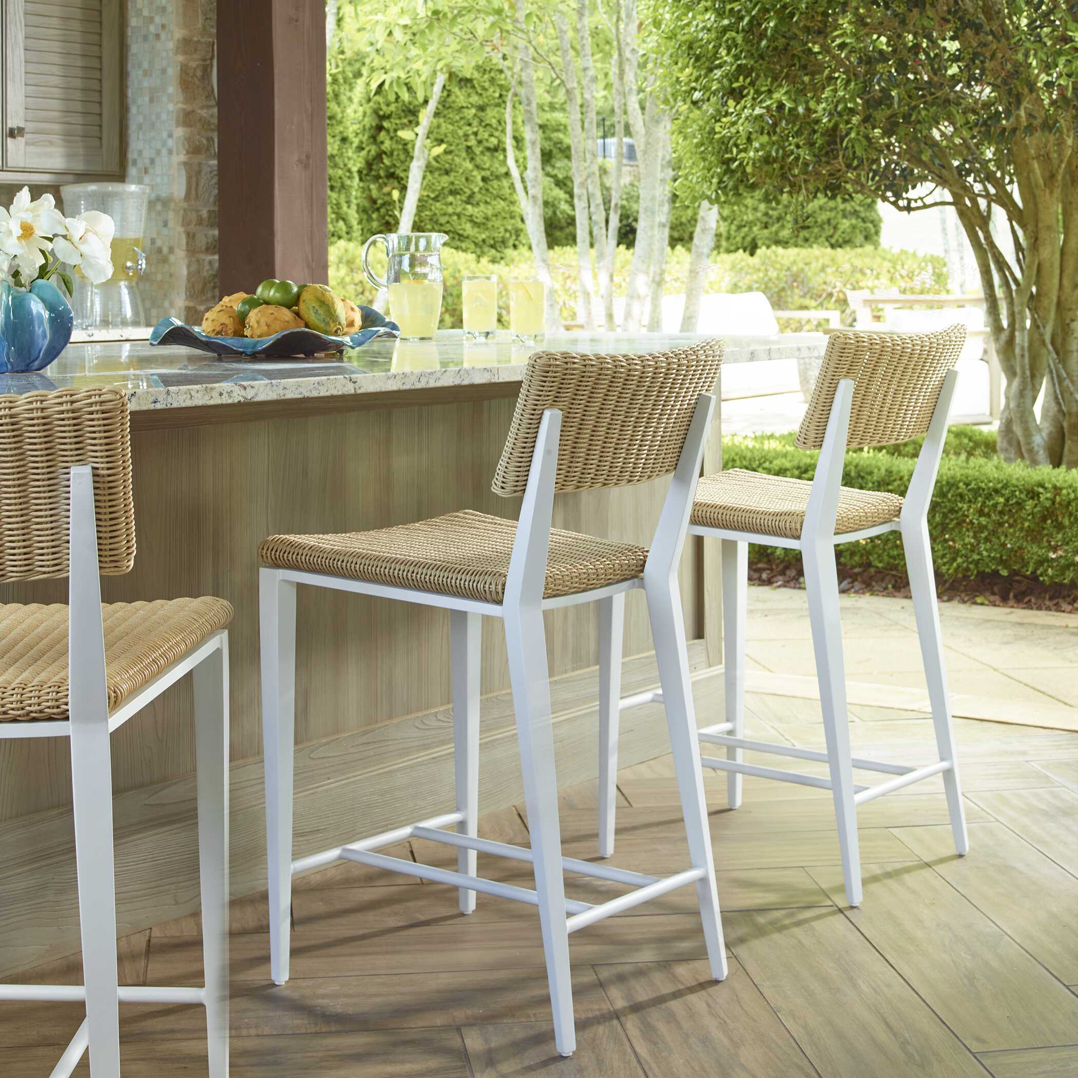 Uttermost Calbas White Outdoor Bar Stool