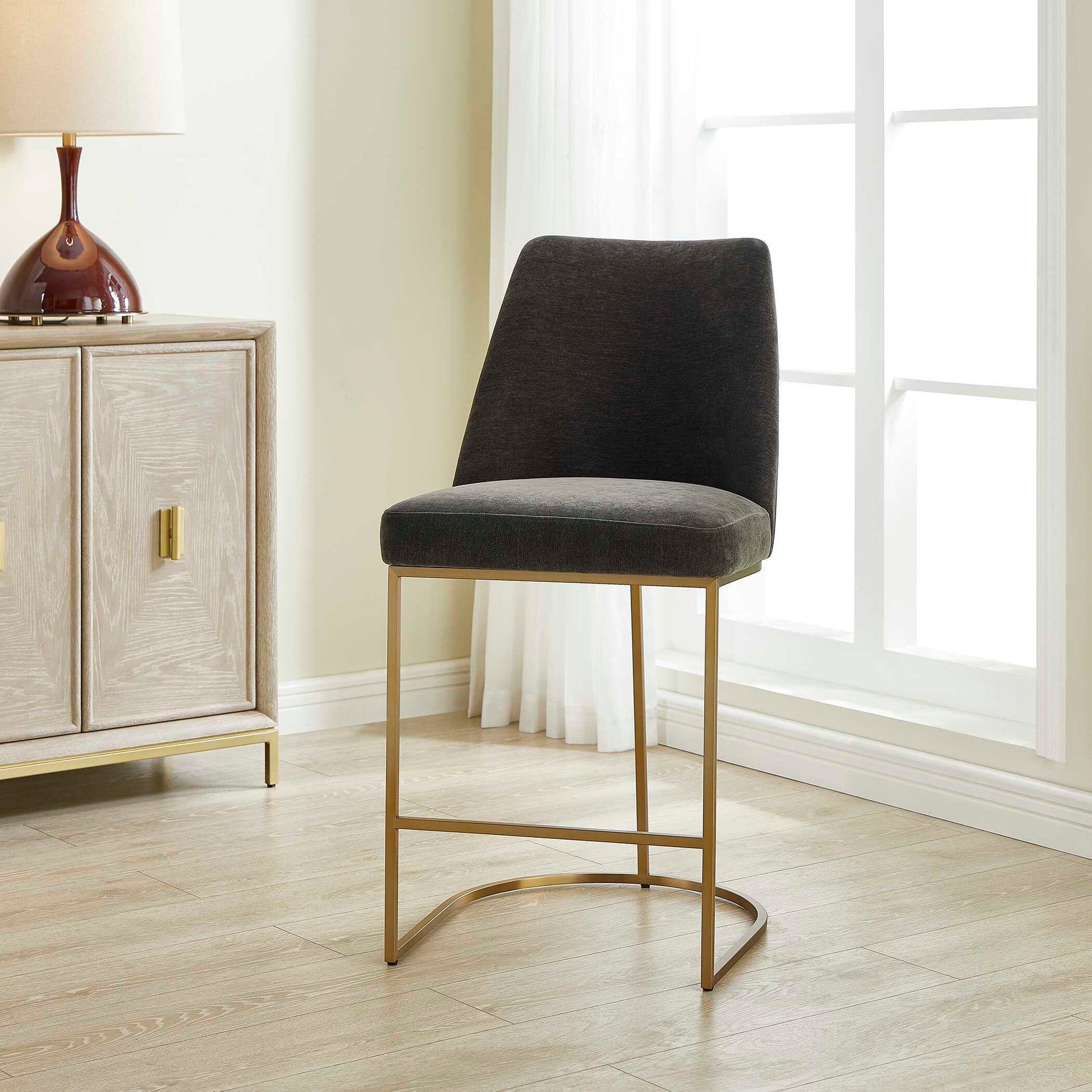 Uttermost Hanni Charcoal Counter Stool