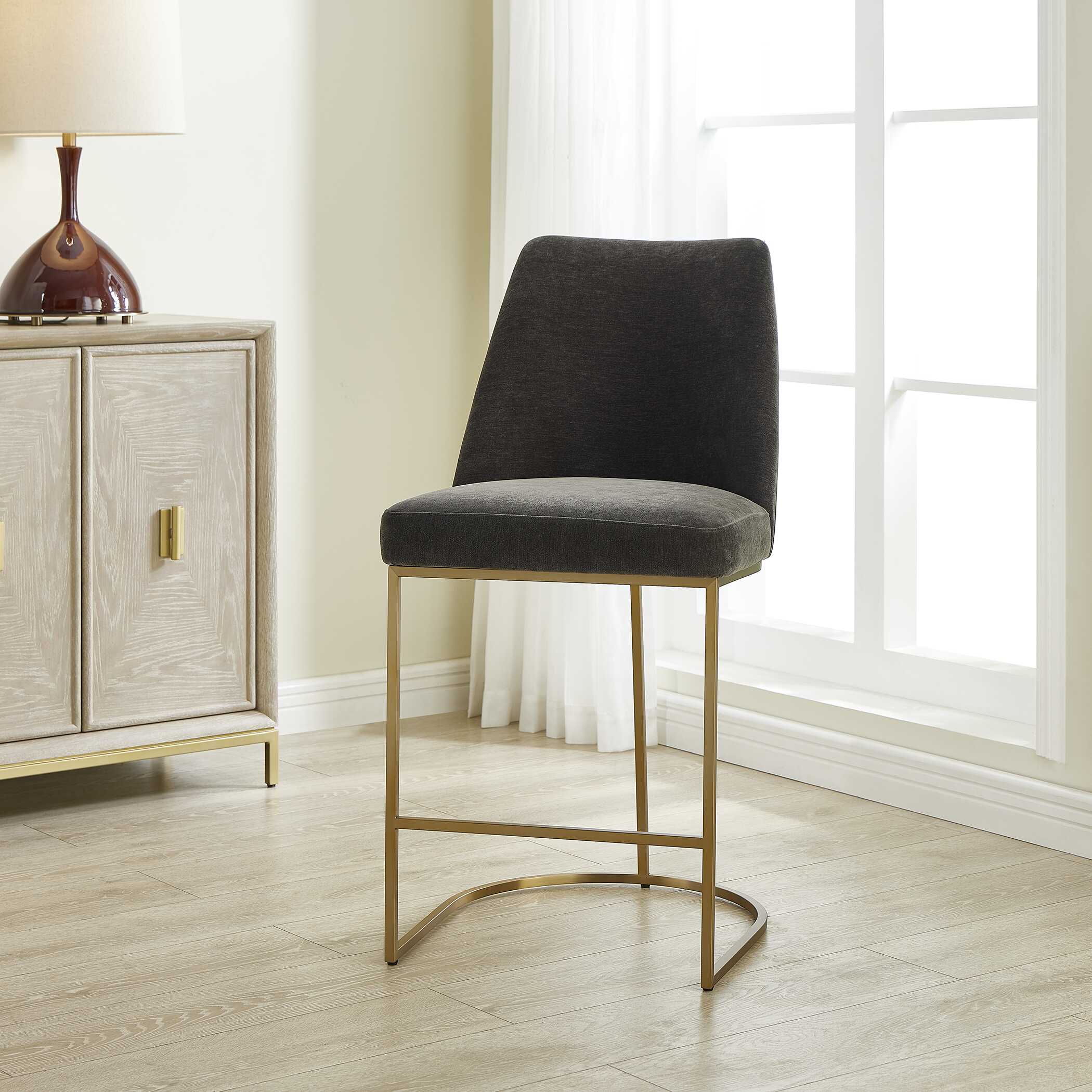 Uttermost Hanni Charcoal Counter Stool