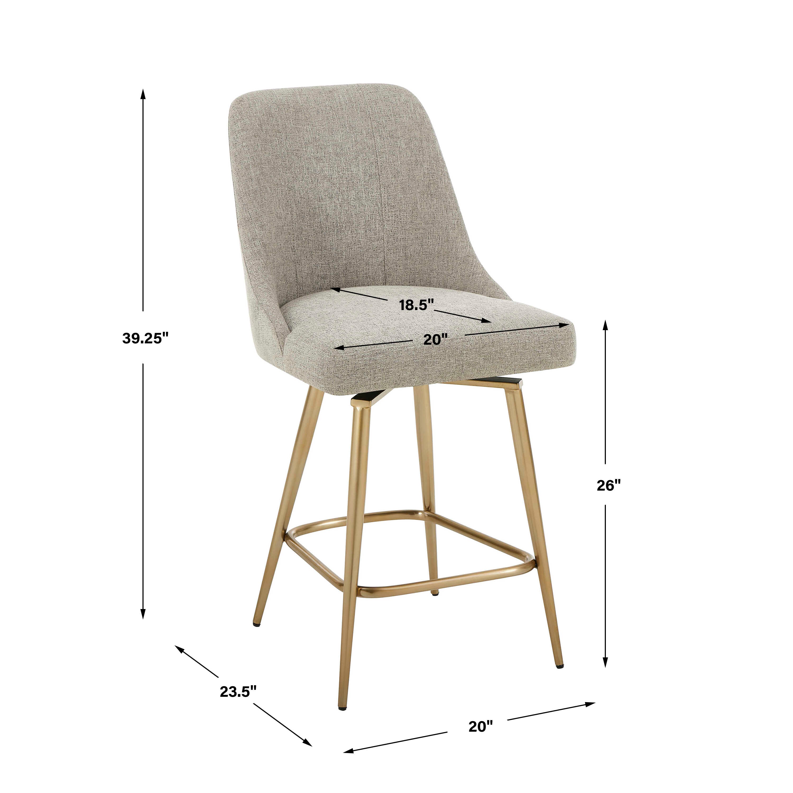 Uttermost Bramwell Upholstered Counter Stool