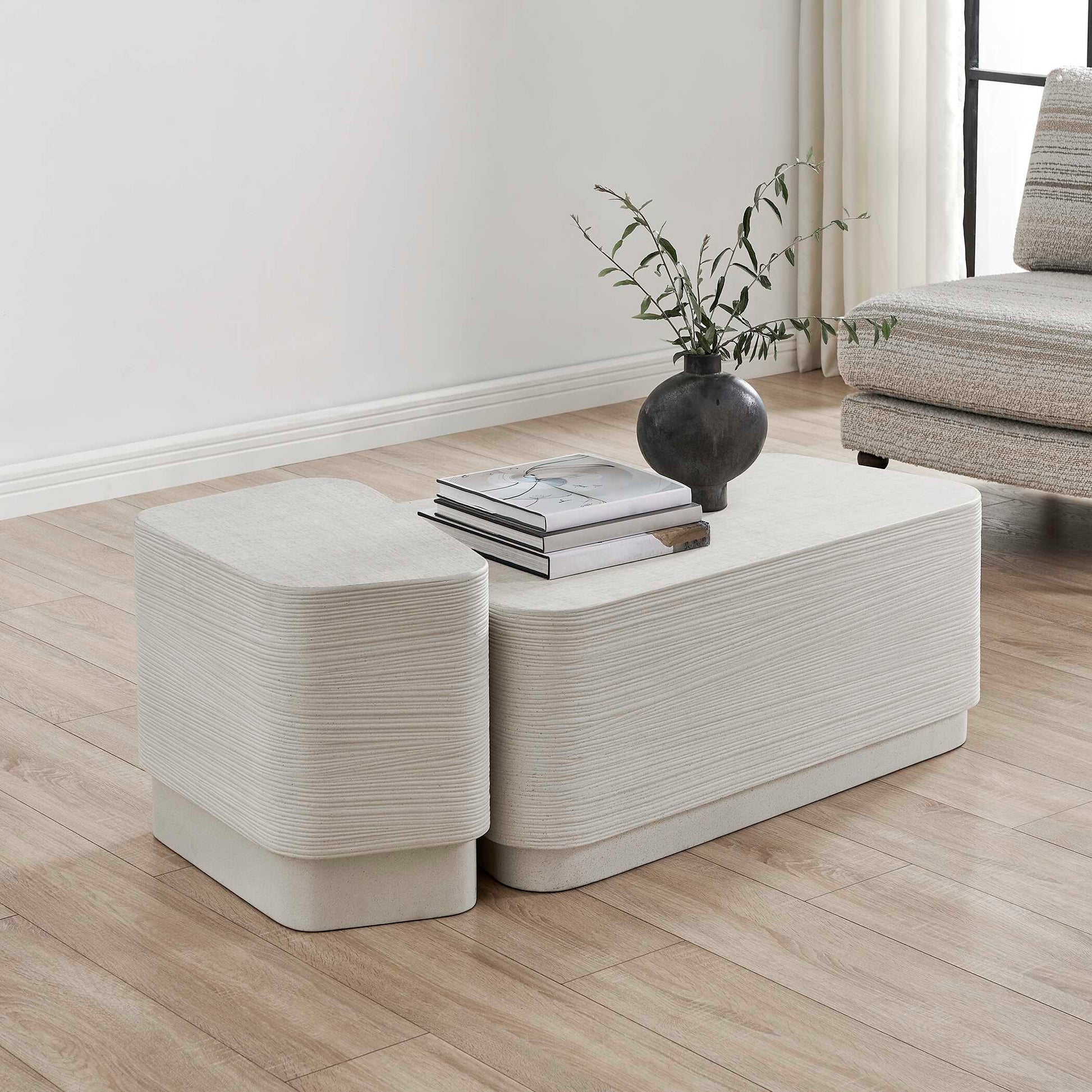 Uttermost Saltwater White Concrete Coffee Table