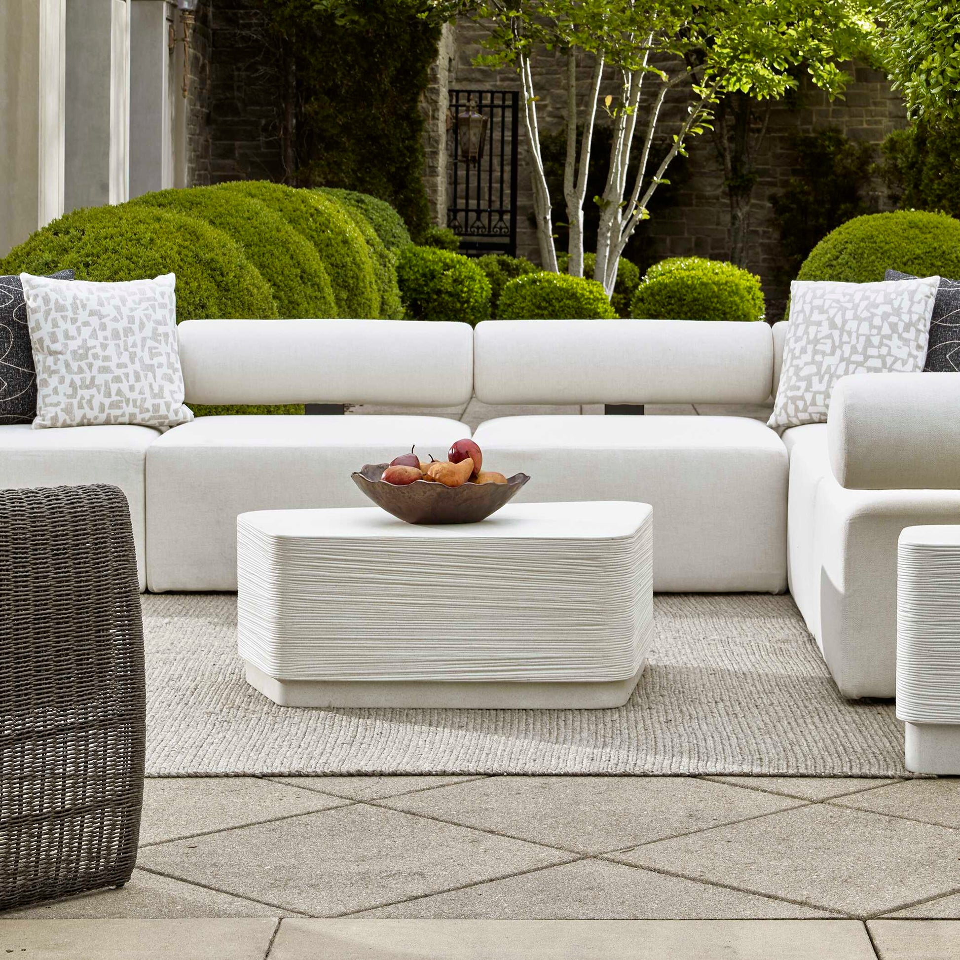 Uttermost Saltwater White Concrete Coffee Table