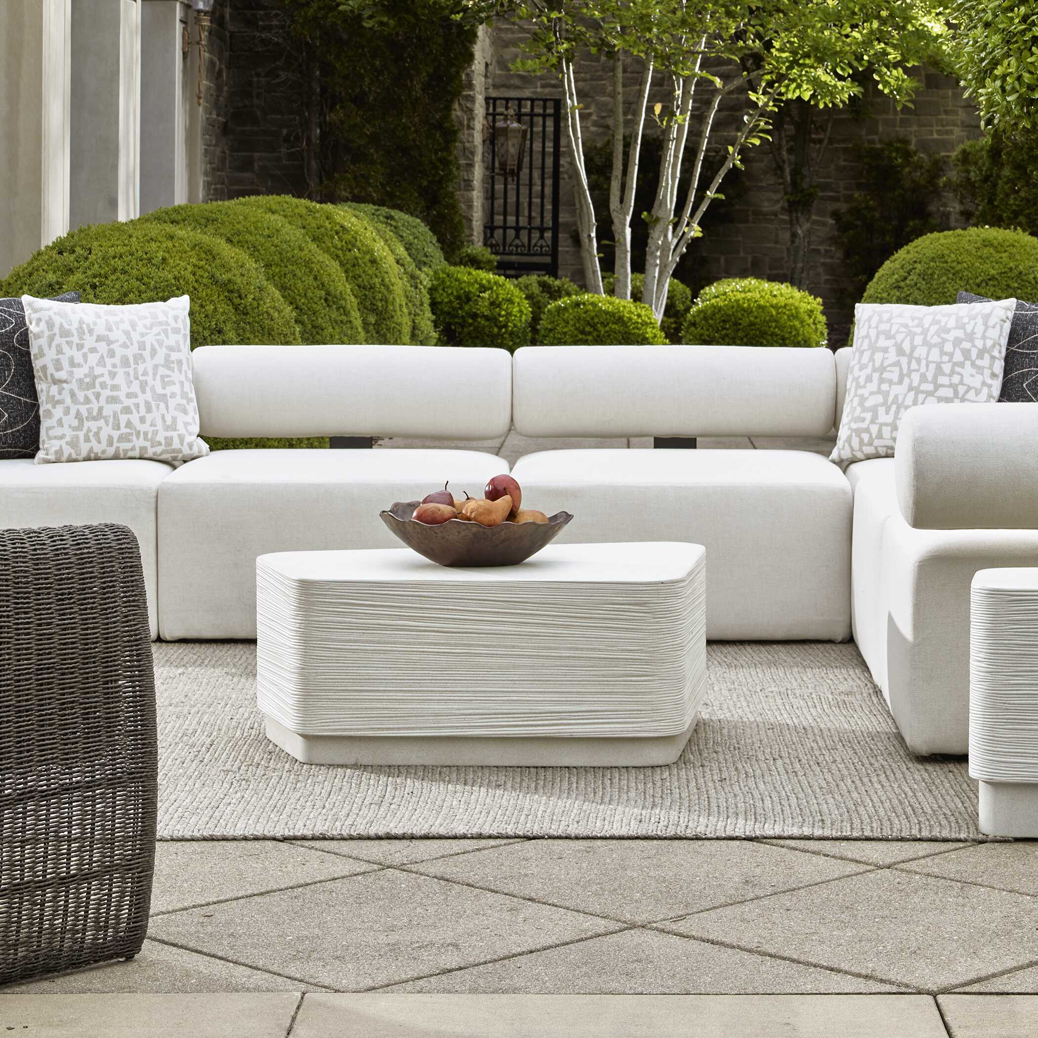 Uttermost Saltwater White Concrete Coffee Table