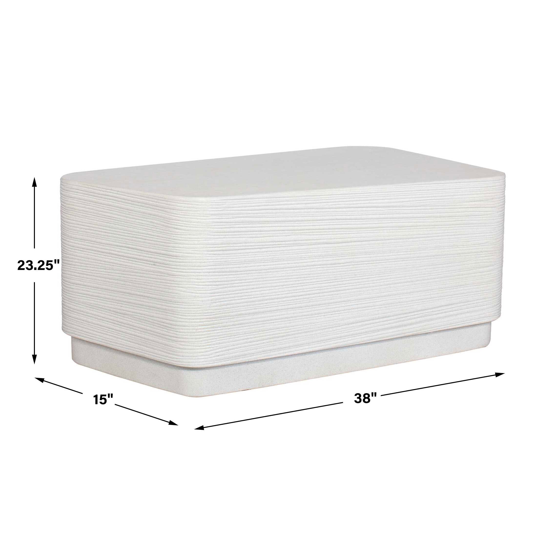 Uttermost Saltwater White Concrete Coffee Table