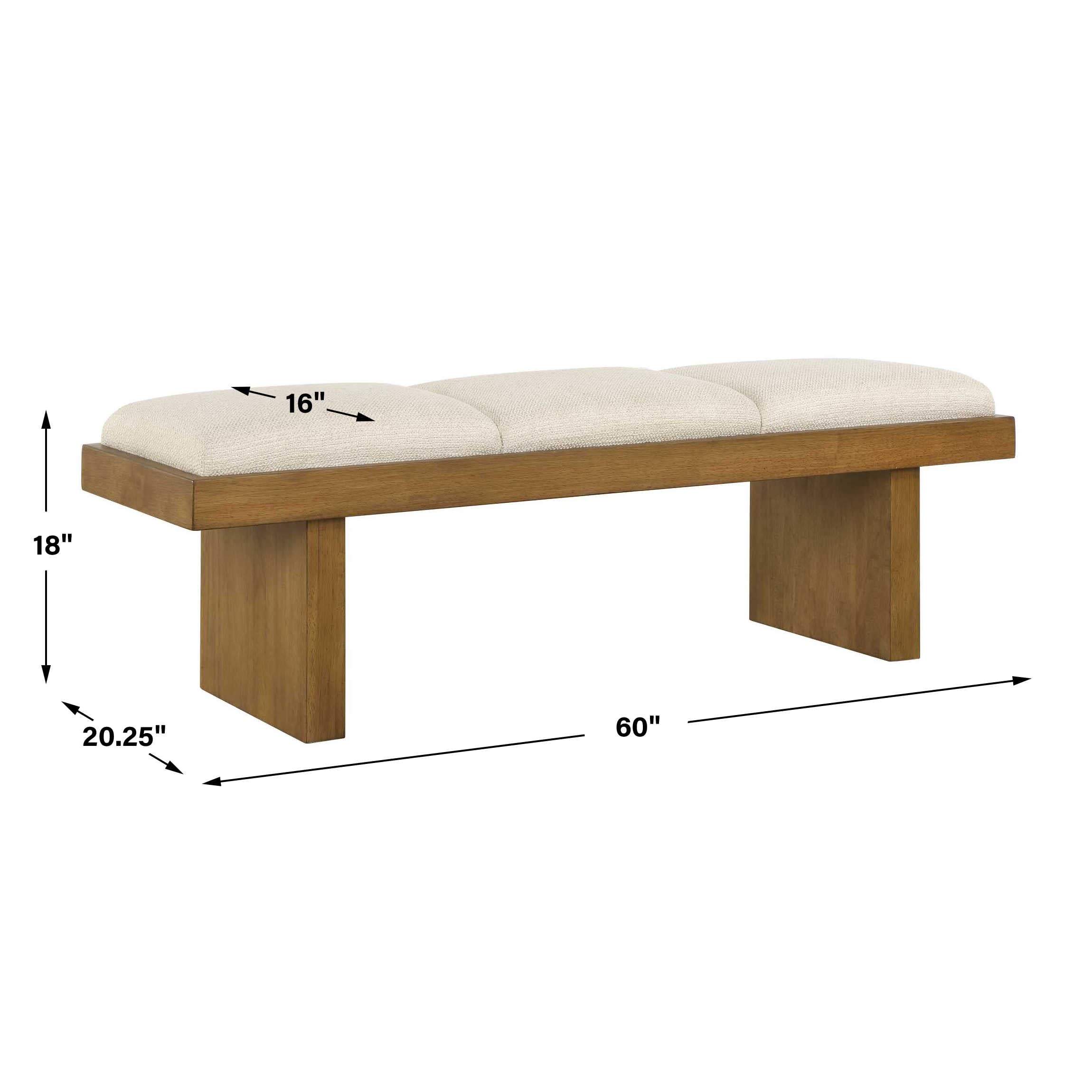 Uttermost Haden White Upholstery Bench