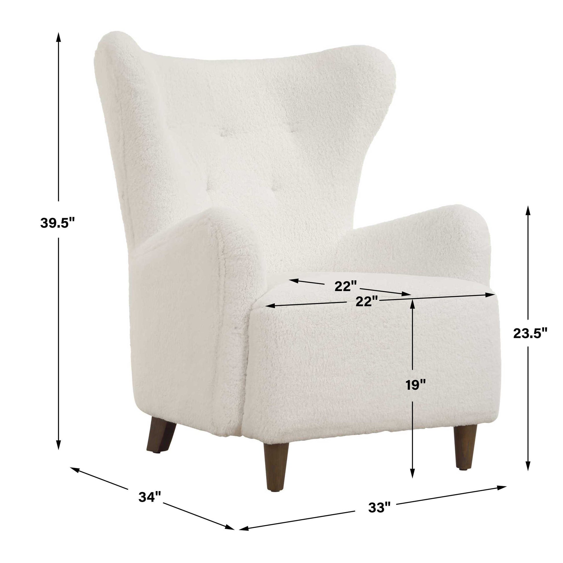 Uttermost Ingel White Wingback Armchair
