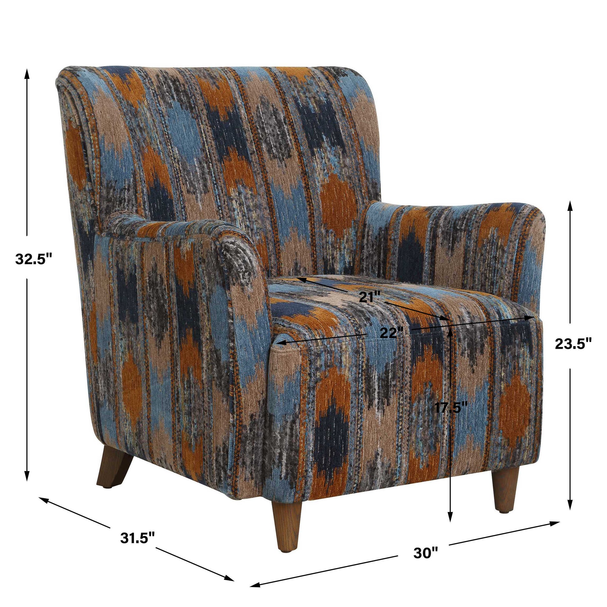 Uttermost Lainey Upholstered Ikat Armchair