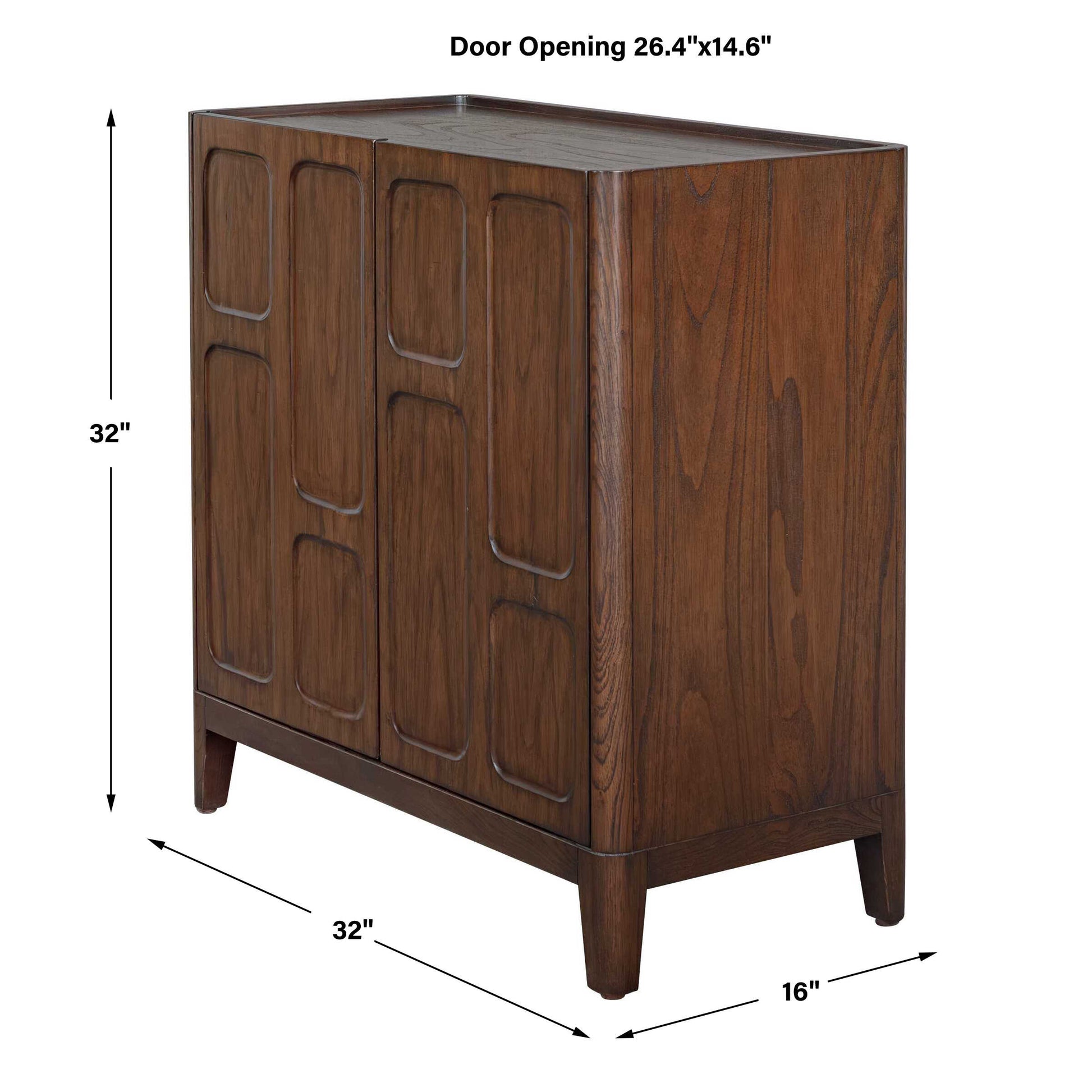 Uttermost On The Block 2 Door Walnut Cabinet