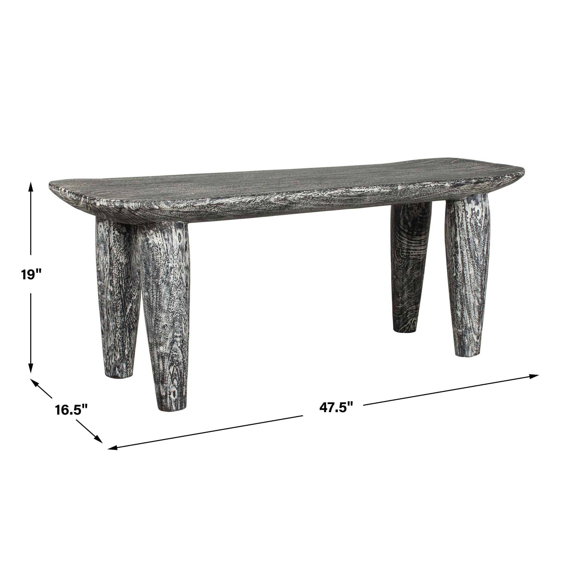 Uttermost Fade To Black Wood Bench
