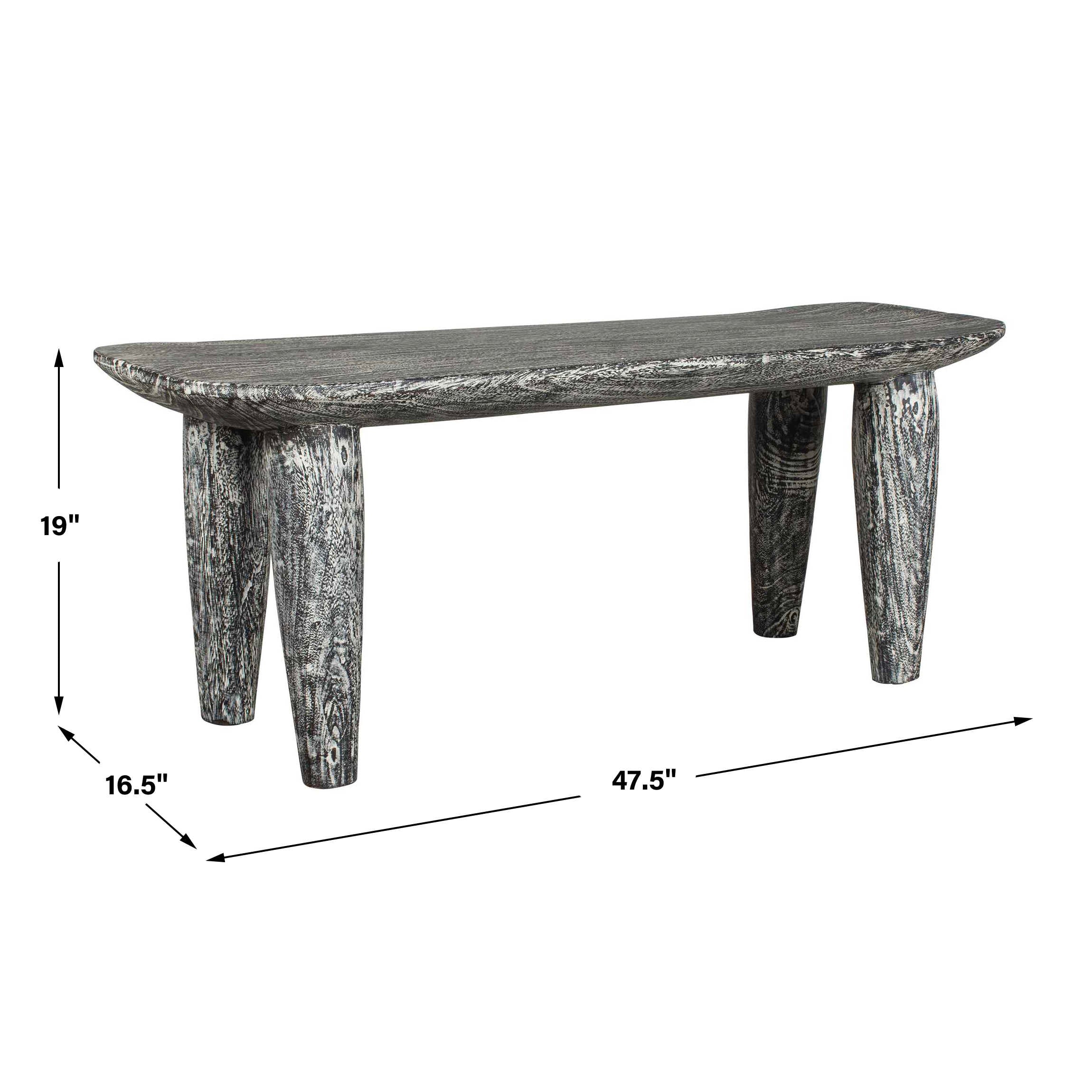 Uttermost Fade To Black Wood Bench