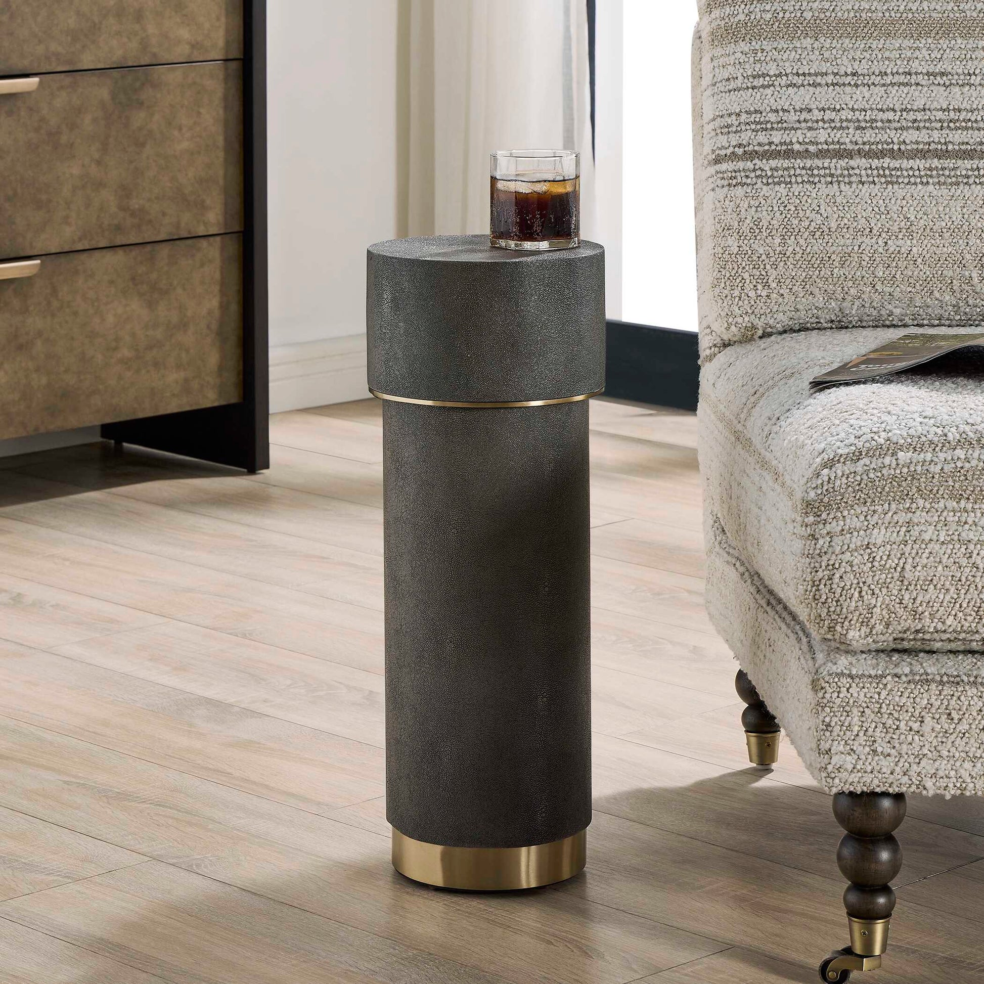 Uttermost Wessex Charcoal Drink Table