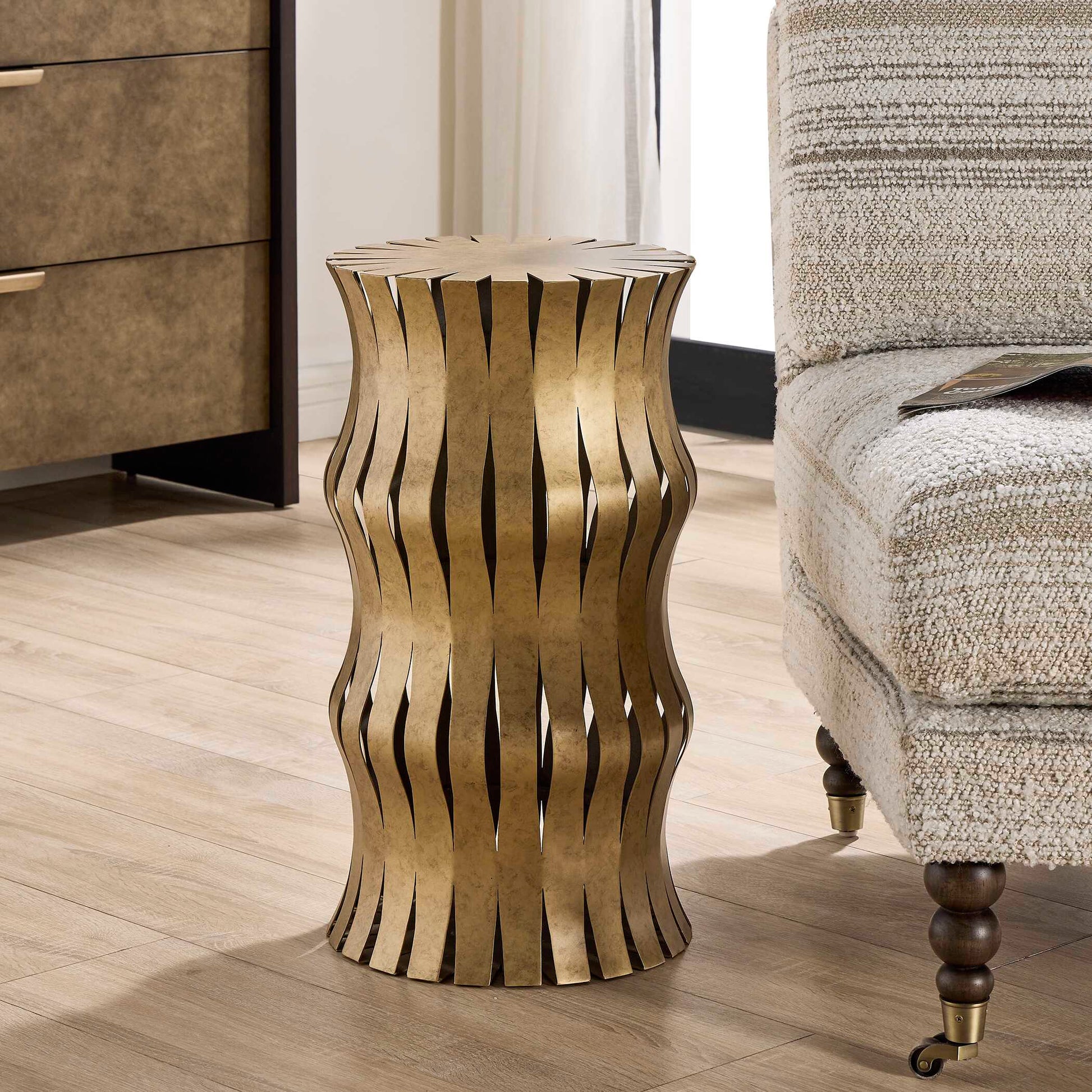 Uttermost Arida Aged Gold Accent Table