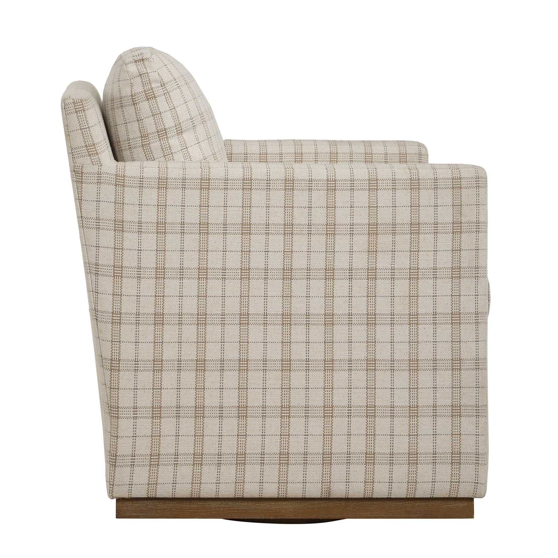 Uttermost Basie Casual Linen Swivel Chair