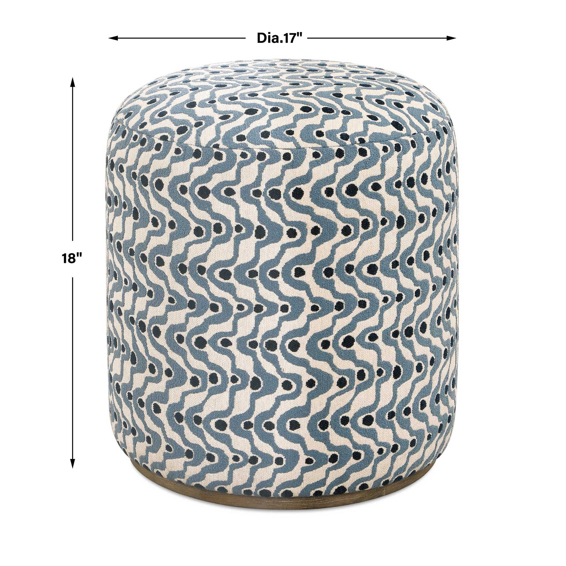 Uttermost Cas Blue Fabric Ottoman