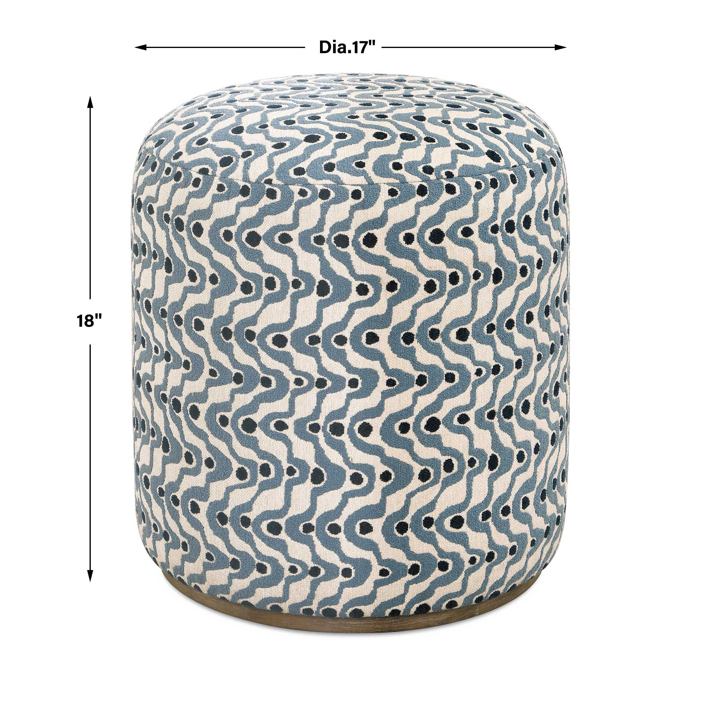 Uttermost Cas Blue Fabric Ottoman