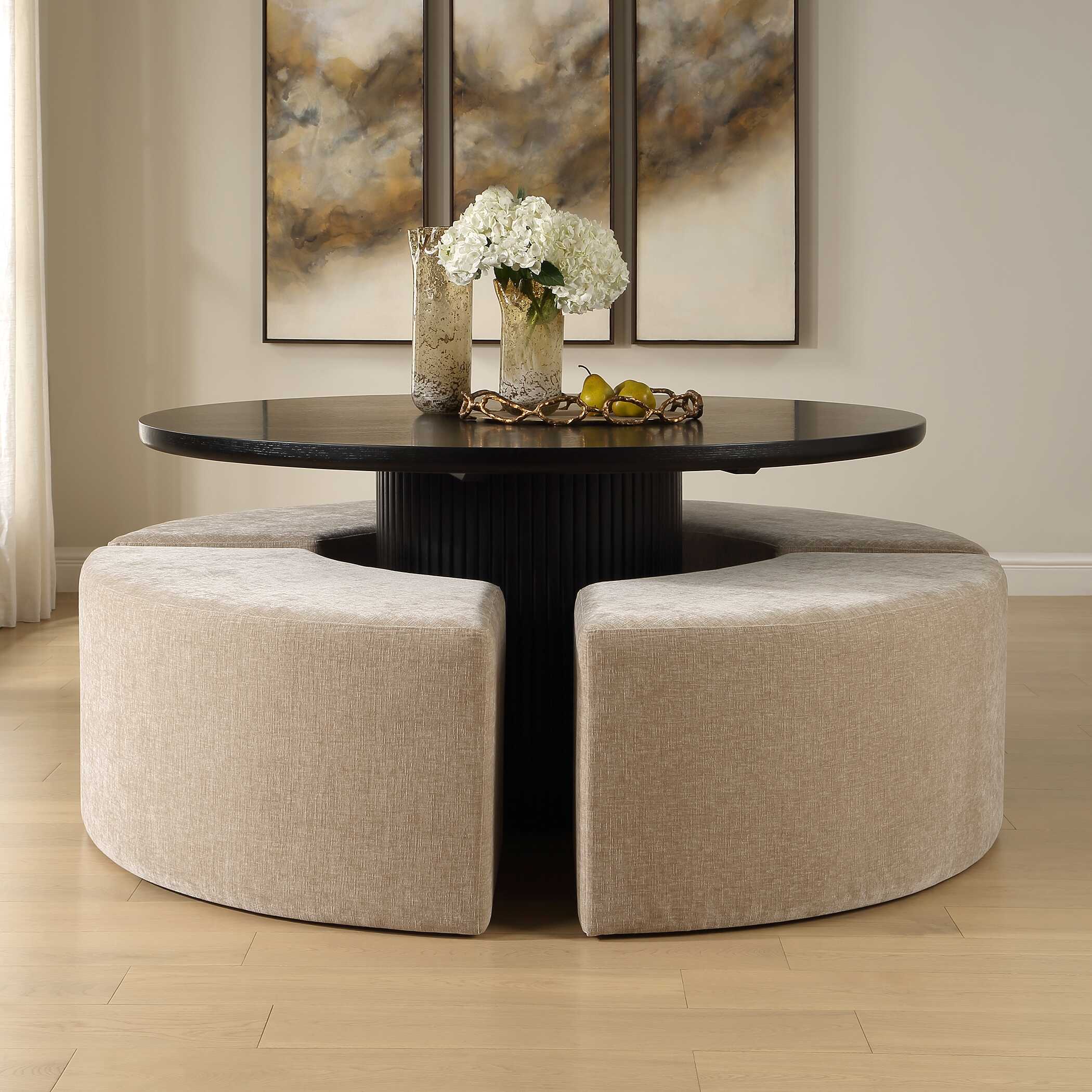 Uttermost Khai Rounded Plush Dining Bench
