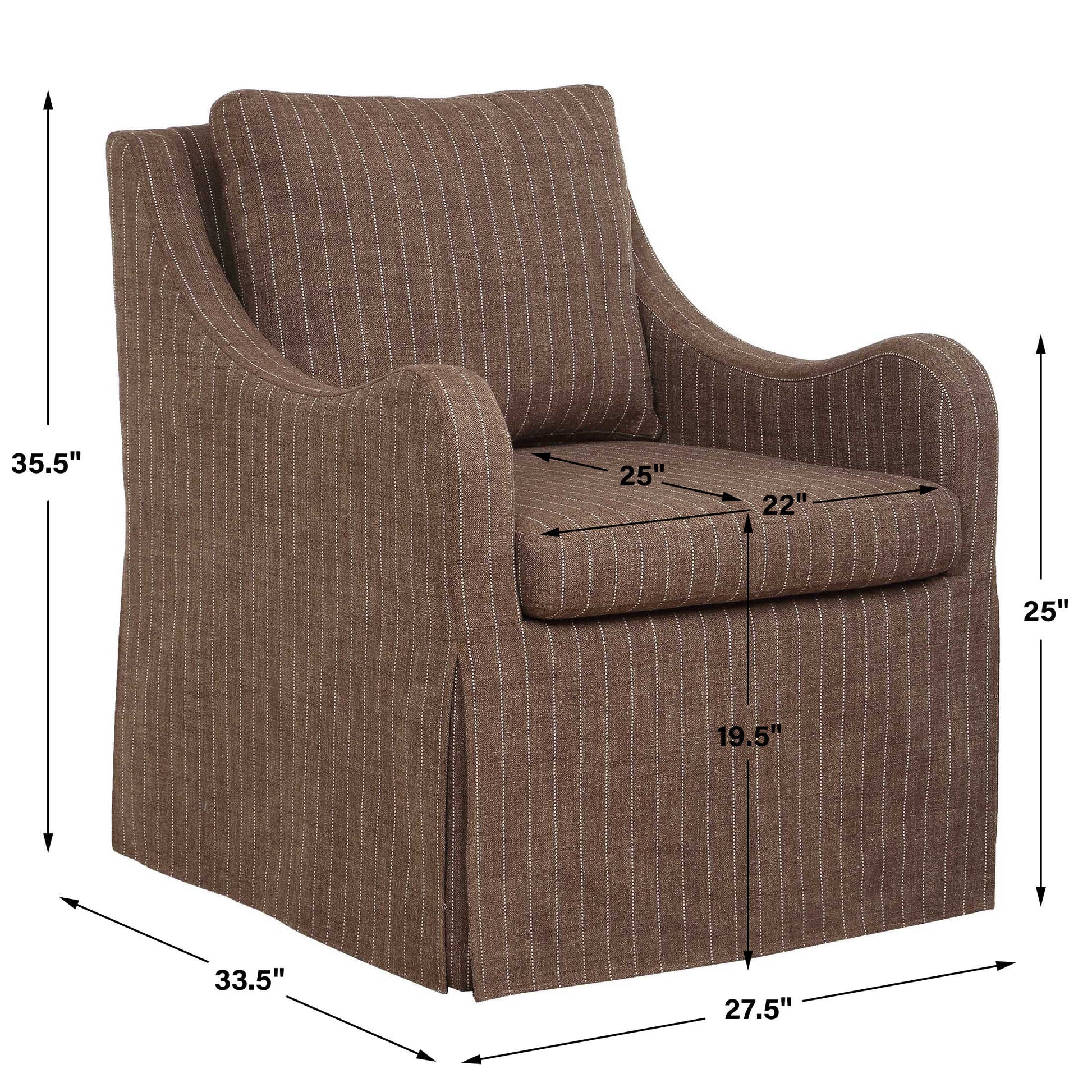 Uttermost Luisa Pinstripe Swivel Chair