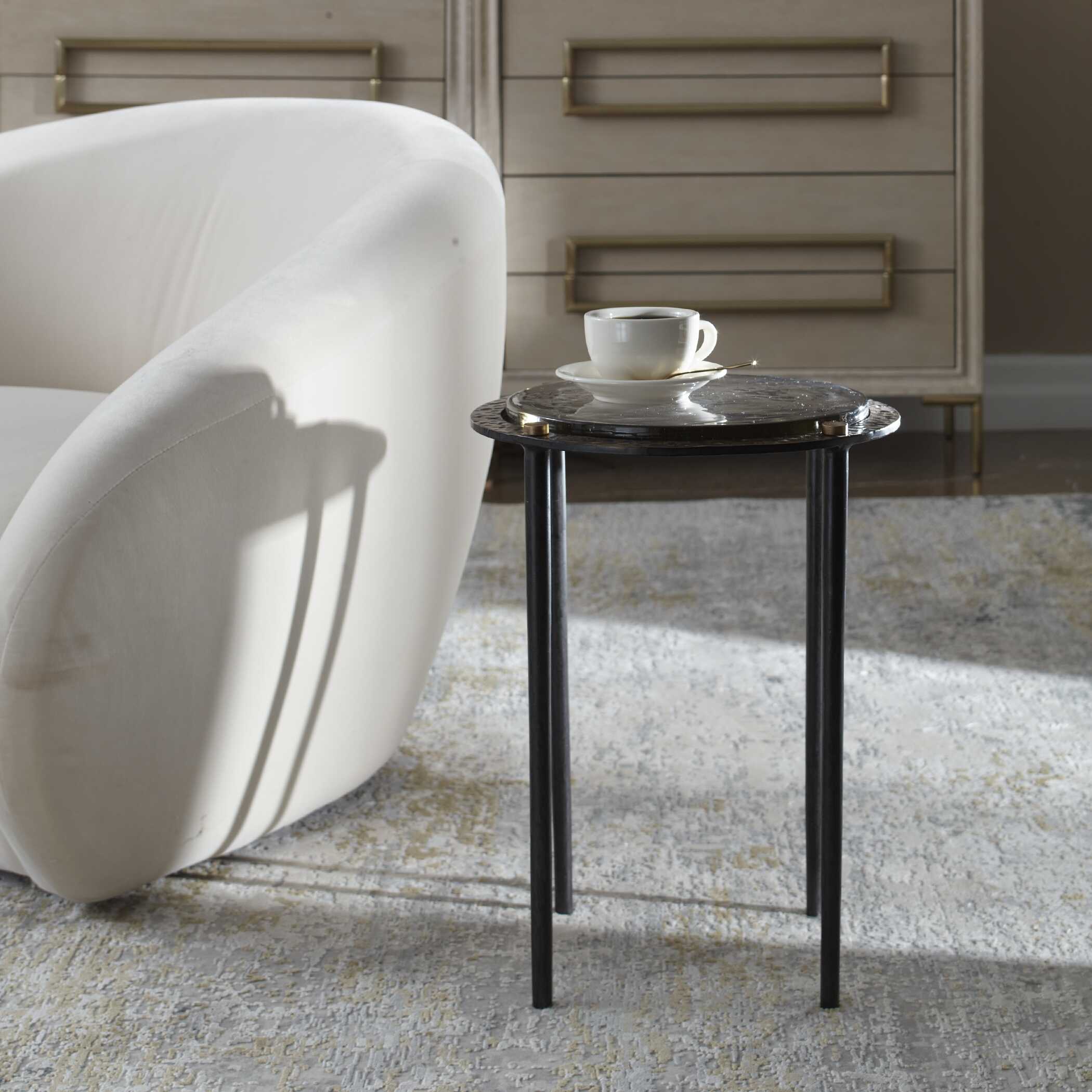 Uttermost Kennington Round Glass Accent Table