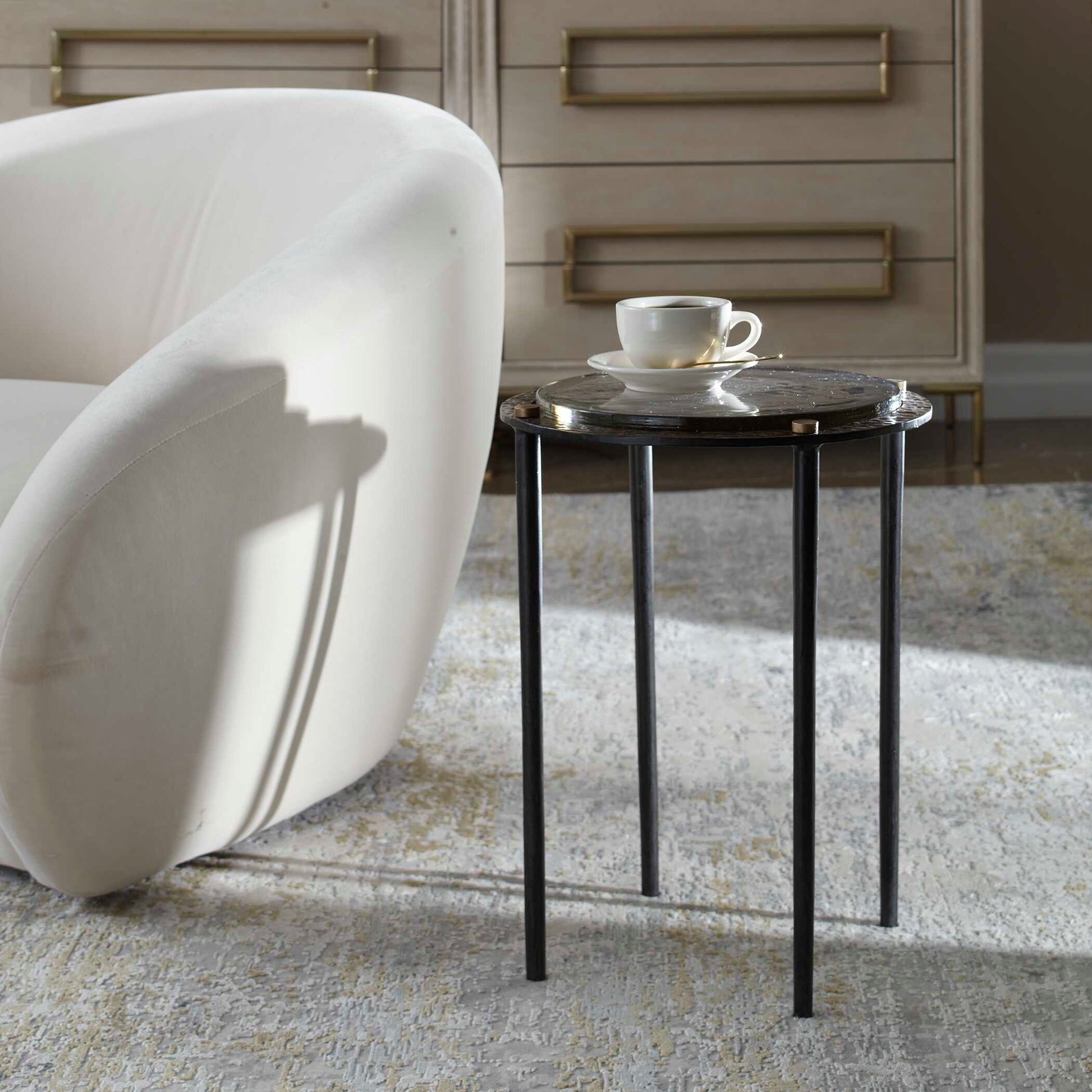 Uttermost Kennington Round Glass Accent Table
