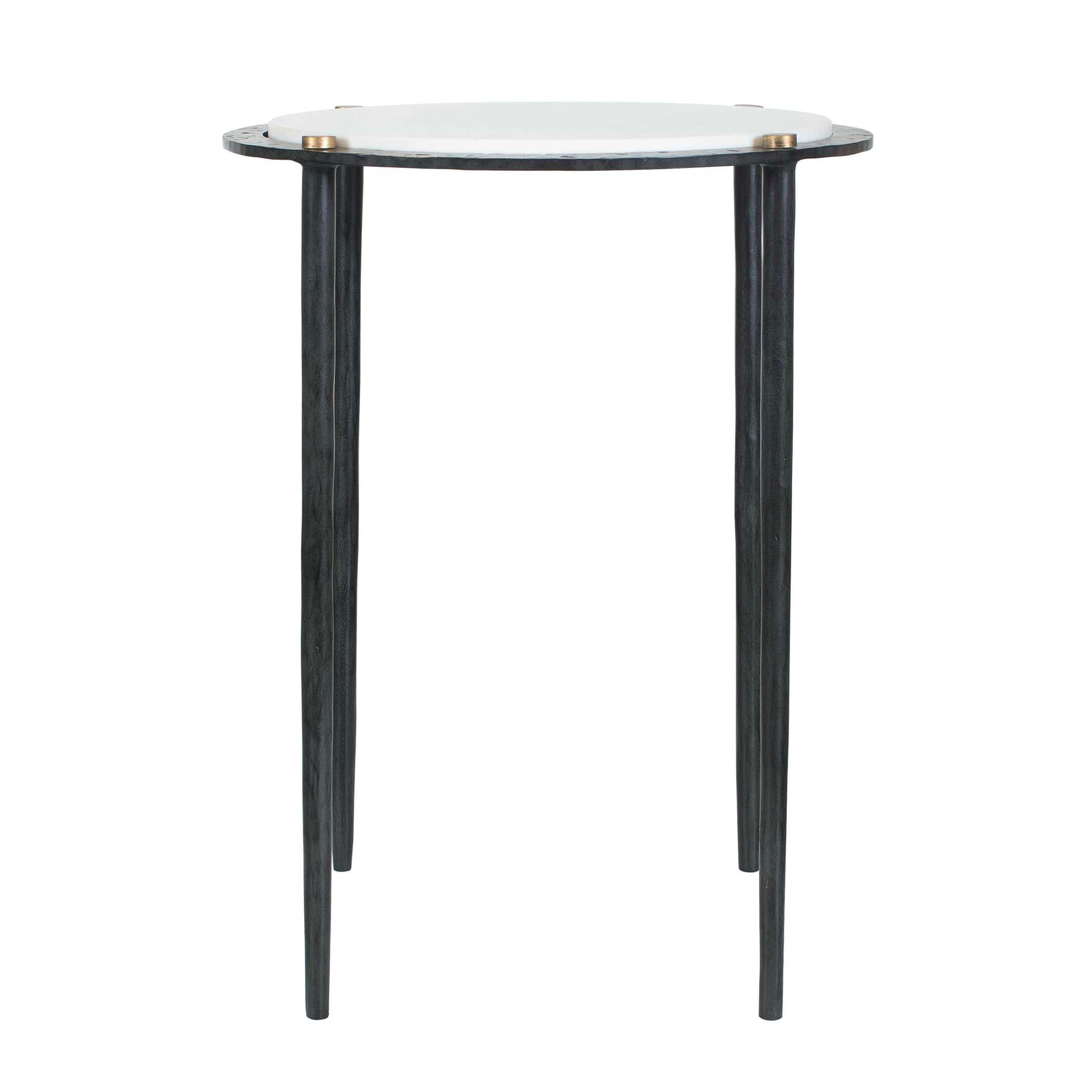 Uttermost Wren Round White Marble Accent Table